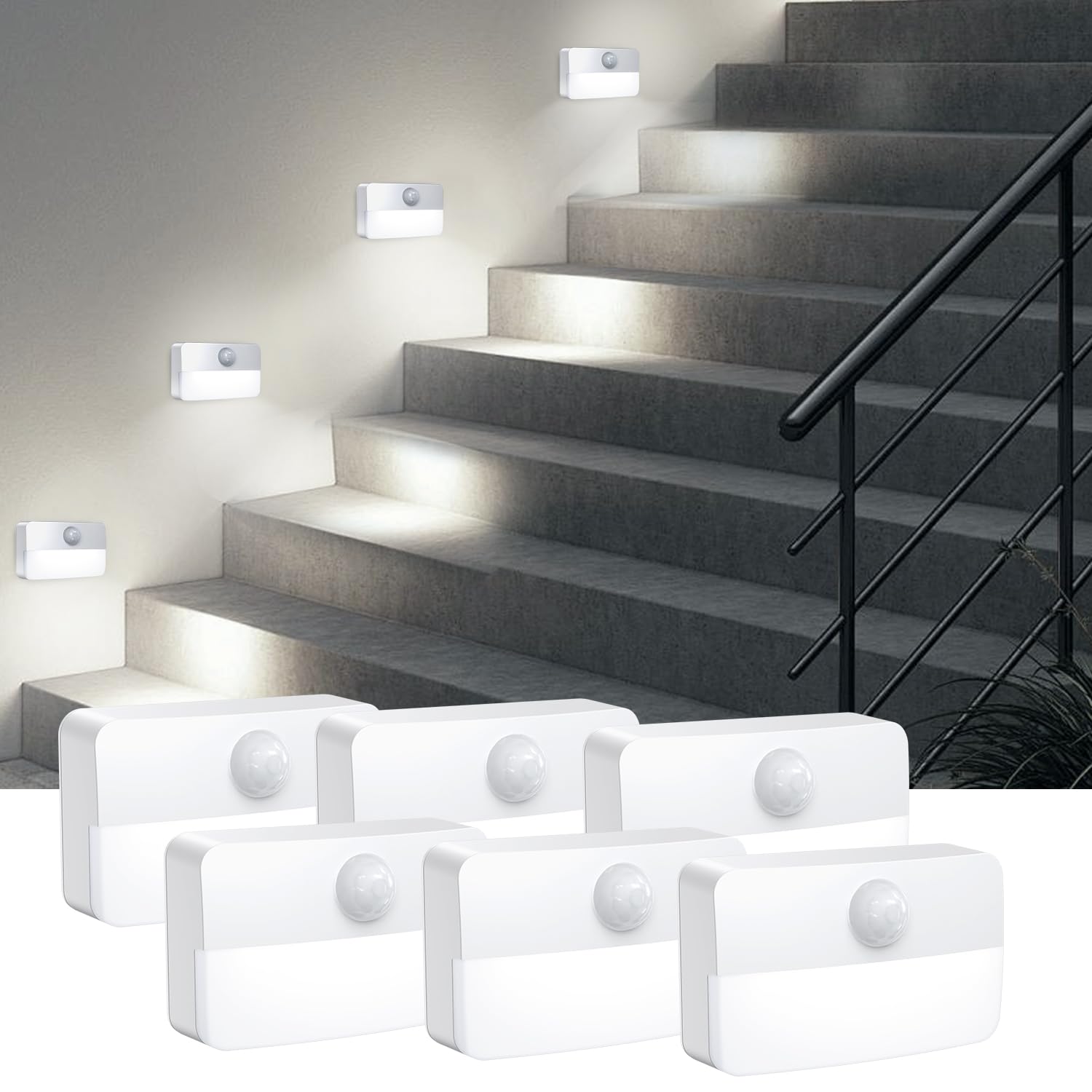 AMIR 6 Pack Mini Motion Sensor Stair Light