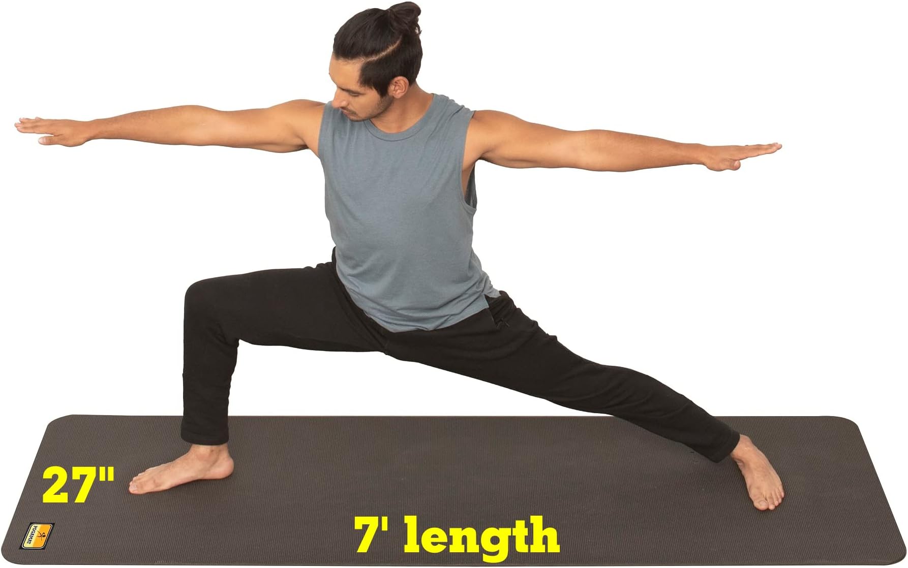 Thick Non-Slip Yoga Mat with Shoulder Strap 84" x 27" x 8mm - Large Barefoot Workout Mat for Yoga, Pilates, and at Home Exercise - Pogamat