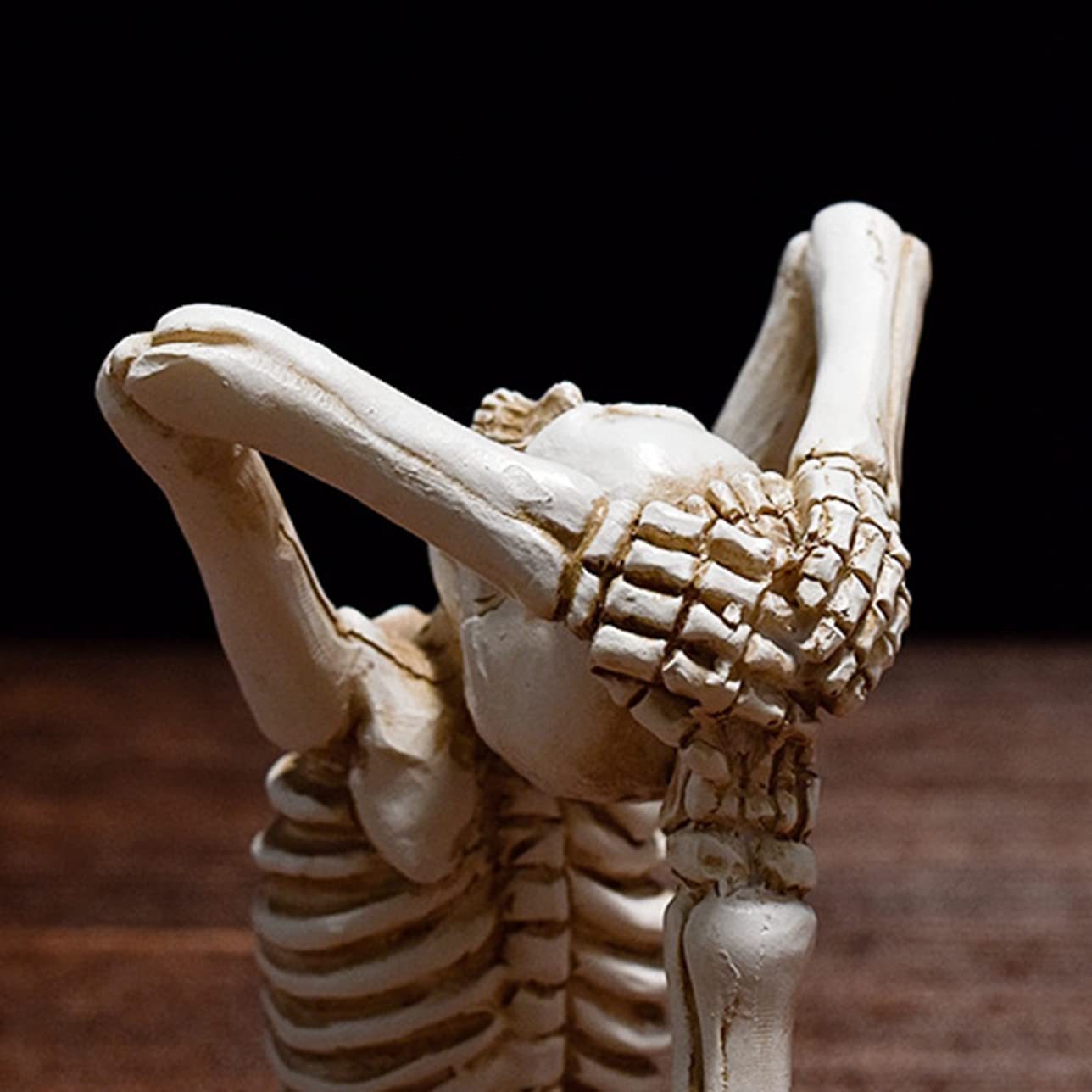 schulpture Estatuilla Coleccionable Pequeño Yoga Esqueleto Humano Calavera Manualidades para decoración de Halloween Regalo Elegante Esqueleto Humano