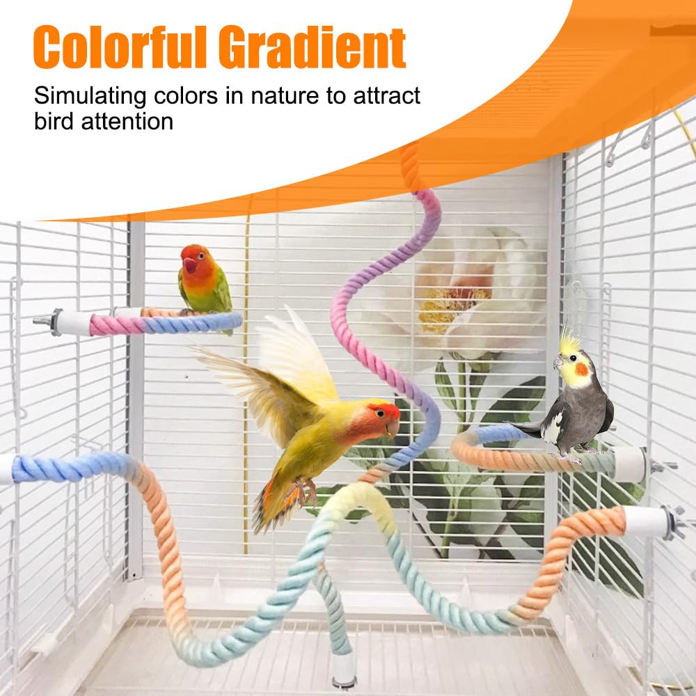 Asta Di Seduta Per Fune Per Uccelli, A Spirale, Per Altalena, Giocattolo Flessibile, Accessorio Per Pappagalli, Parrocchetti, Conures - 10