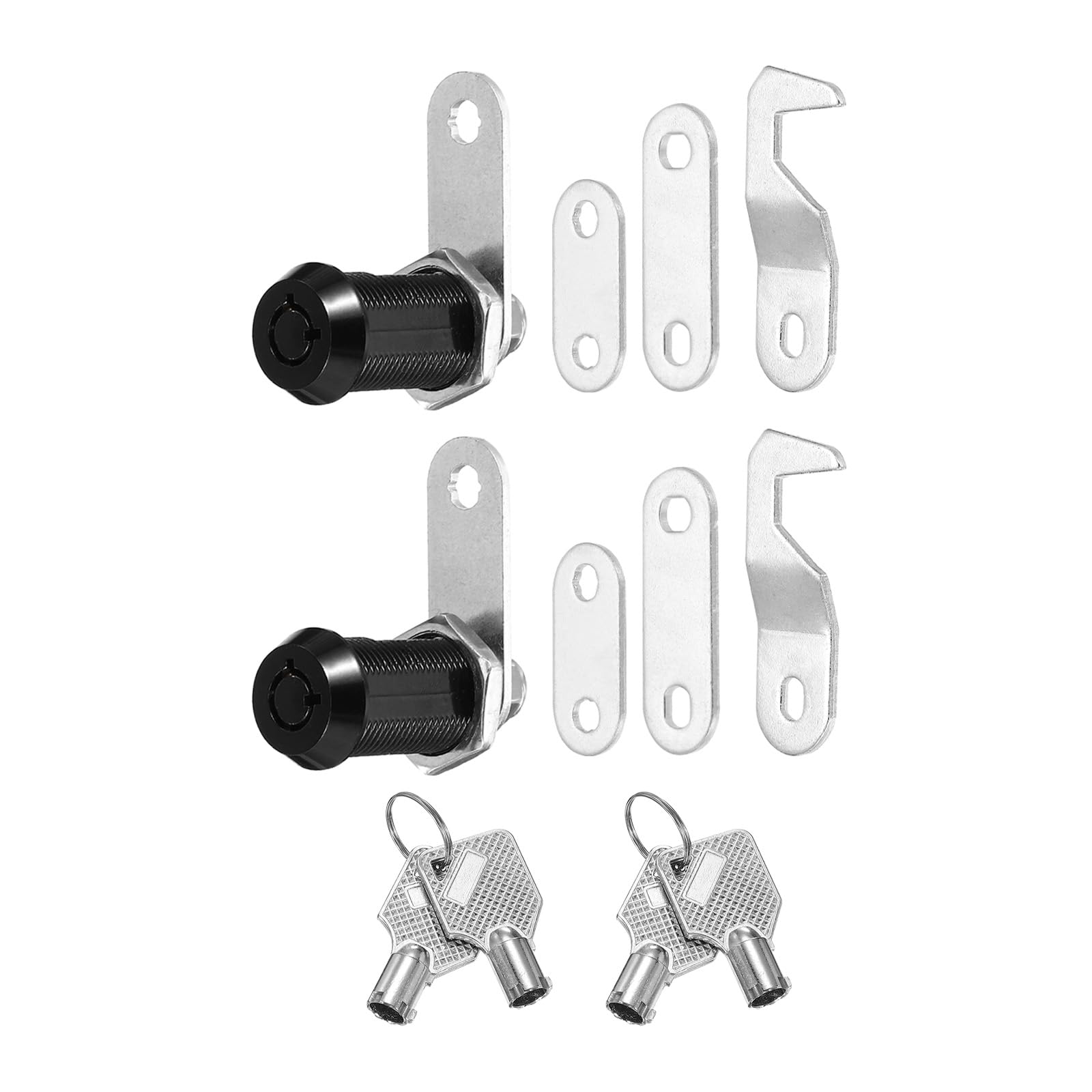 PATIKIL 1-1/8 Inch Black Cabinet Locks with Silver Keys