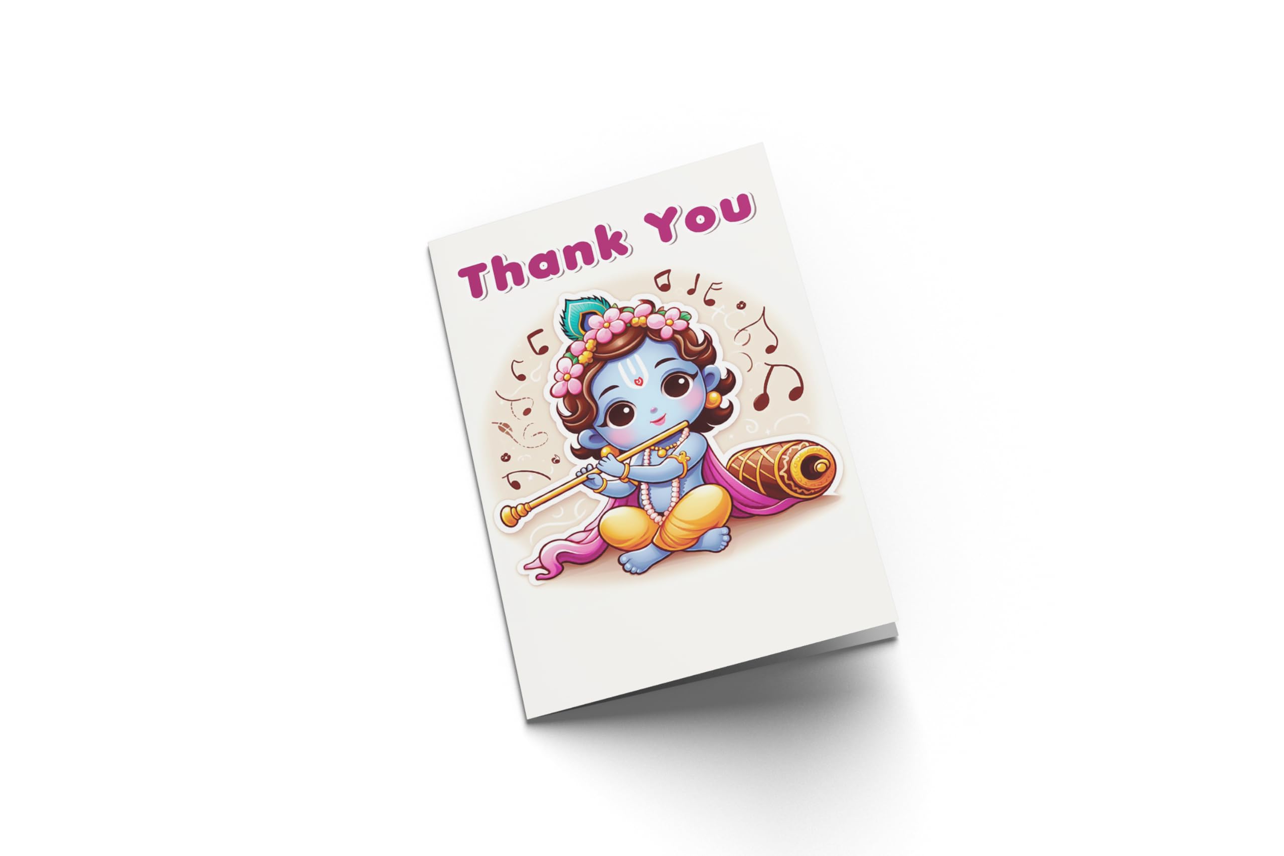 SKAISTA 54 Krishna Thank You Cards Pack of set Notecards Janmashtami For Thanking Guests Attending Events Wedding Birthday Party Small Business Kishan (54, Krishna) 1