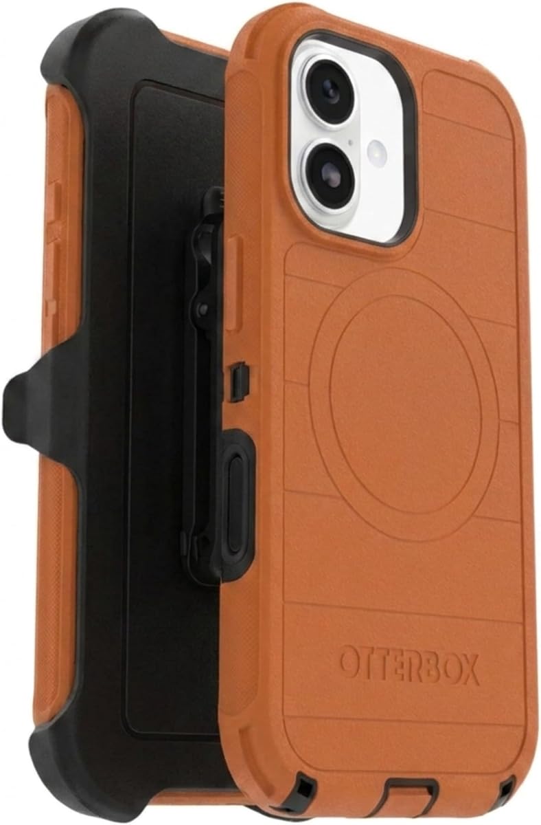 OtterBox iPhone 17 (Only) - Defender Series Case - Blaze Orange - Includes Holster Clip Kickstand - Snaps on MagSafe - Tough - Rugged & Durable