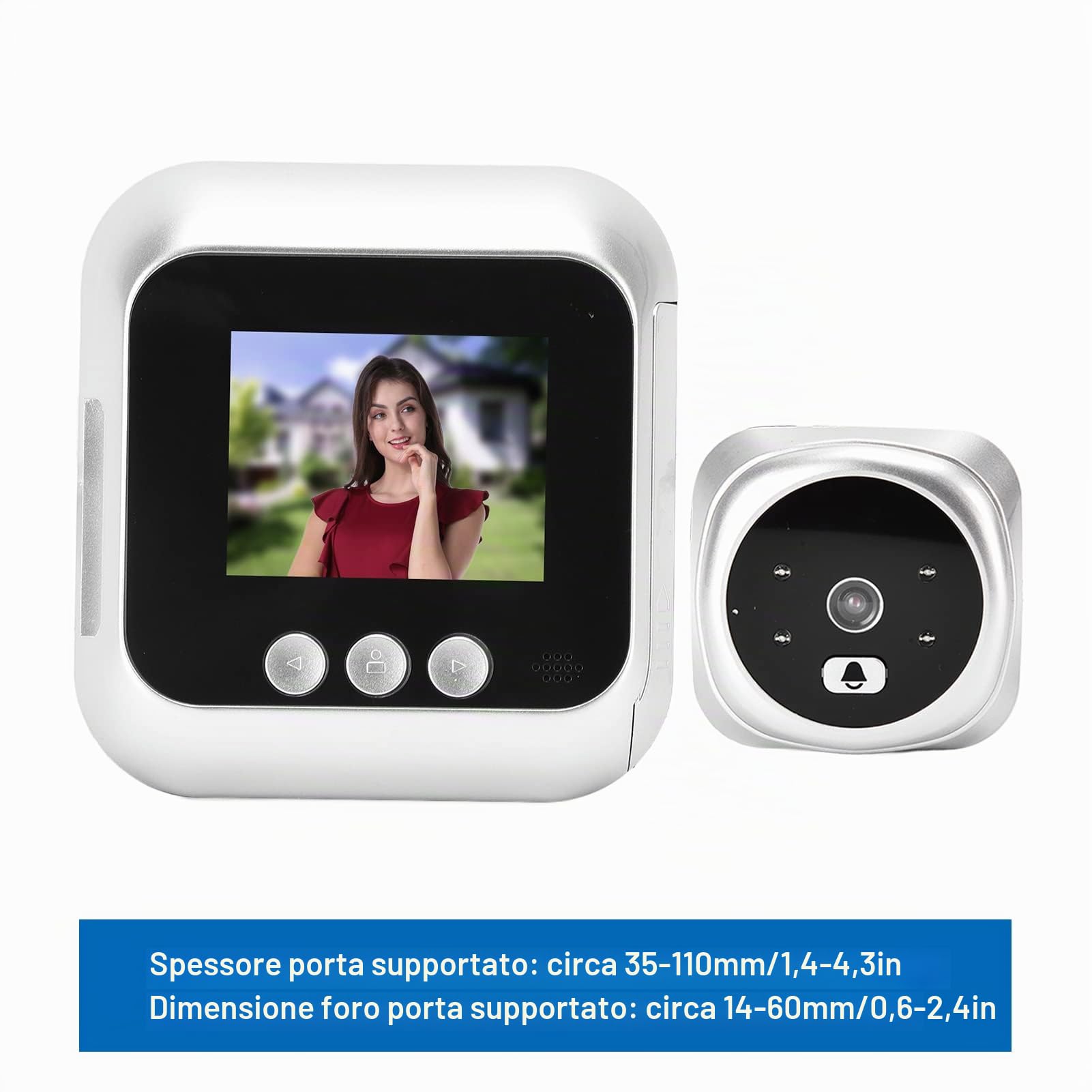 Telecamera spioncino per spioncino digitale, visore digitale per porta di sicurezza 2,8 pollici Visione notturna grandangolare 135 gradi 720P per uso domestico
