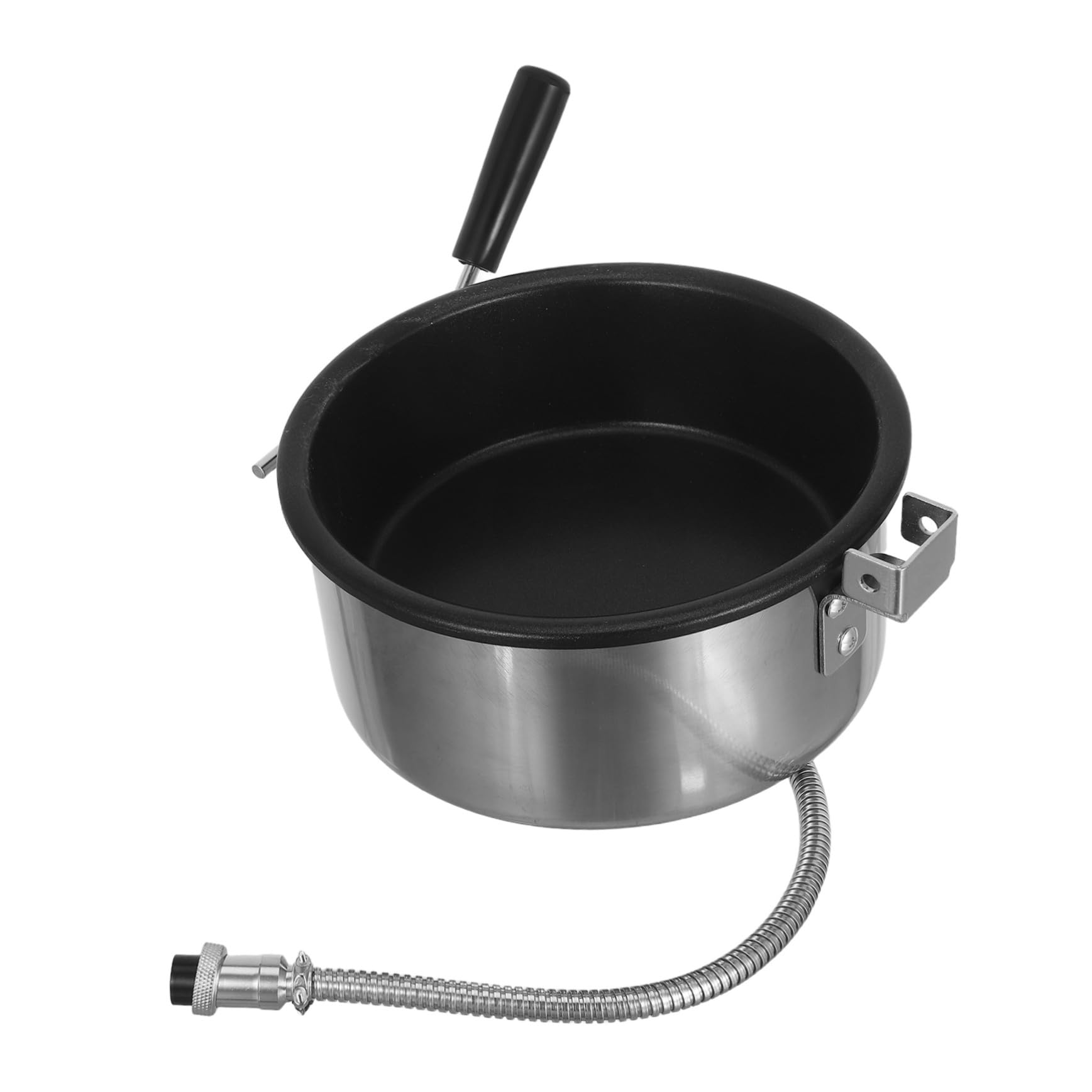Uonlytech Hervidor de Acero Inoxidable y Aluminio Antiadherente de 8 Oz Diseño Ahorrador de Espacio para Palomitas de Maíz para Pequeñas Cocinas y Festivales