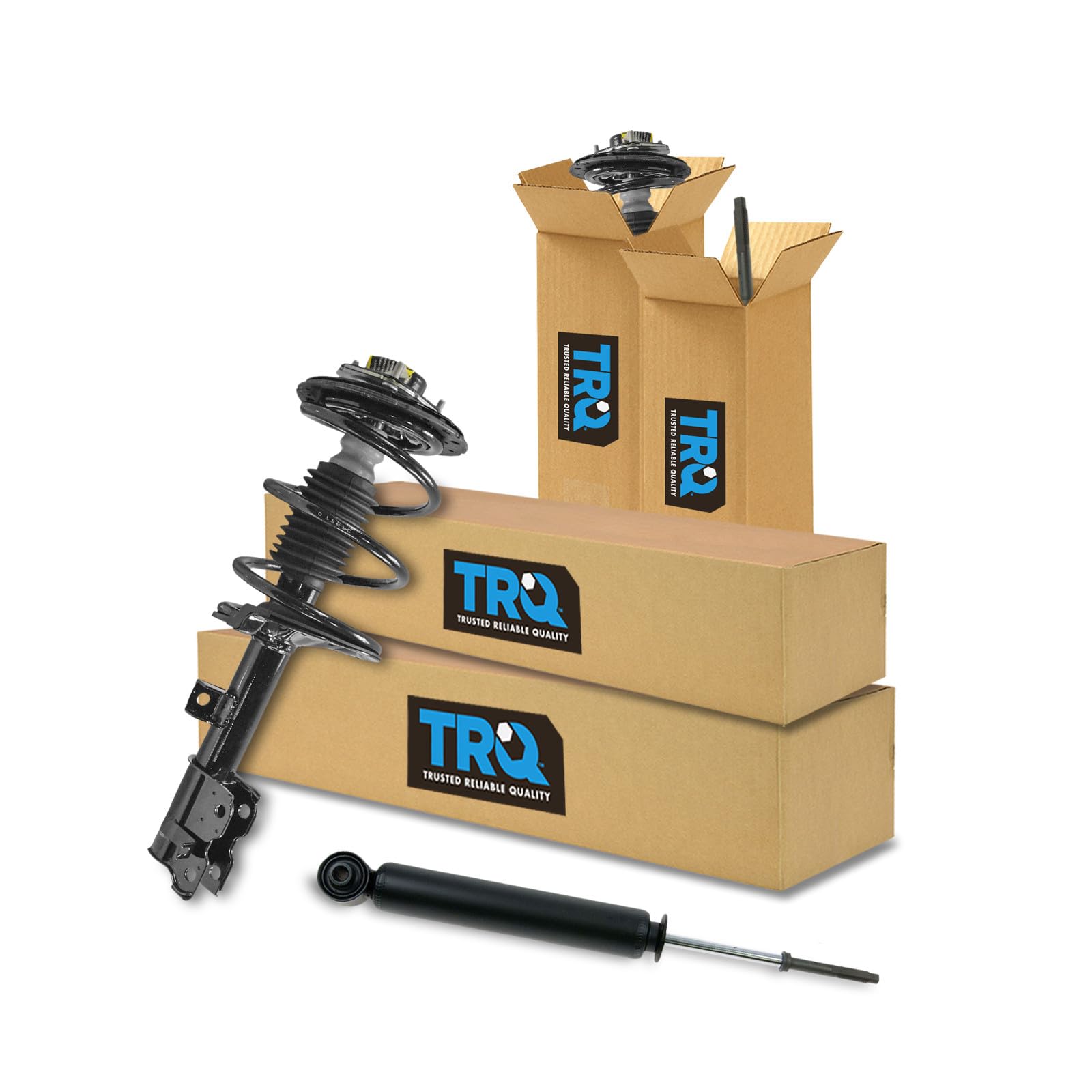 TRQ Front and Rear Complete Strut Assembly &amp; Shock Absorber Kit Complete Strut &amp; Coil Spring Assembly Compatible with 2003-2007 Nissan Murano