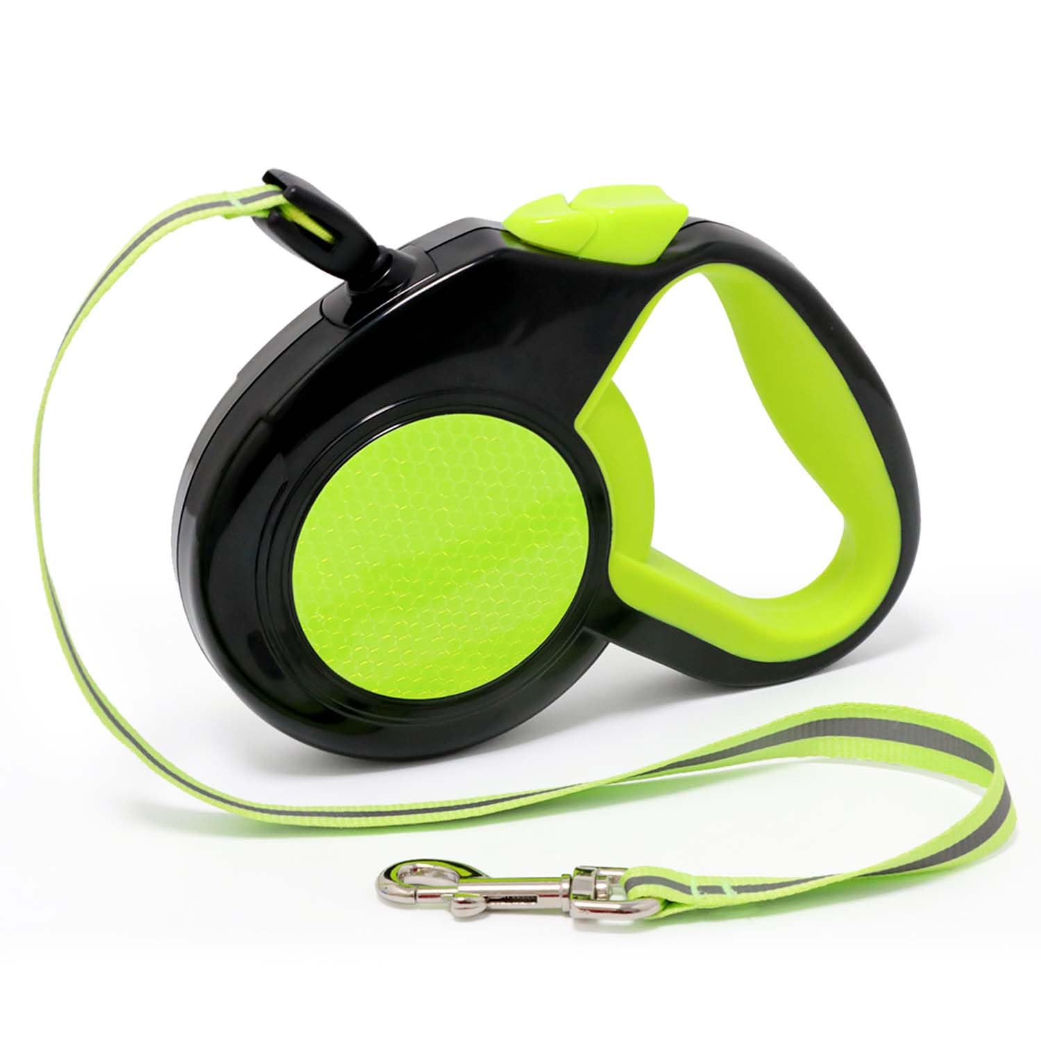 Xcdhemde® 8m Correa Perro Extensible, Correa con Mosquetones Metálicos de 360°, Asa Ergonómica de Goma, Freno Retráctil，para Entrenamiento de Mascotas, Verde y Negro, para Perros de hasta 30kg