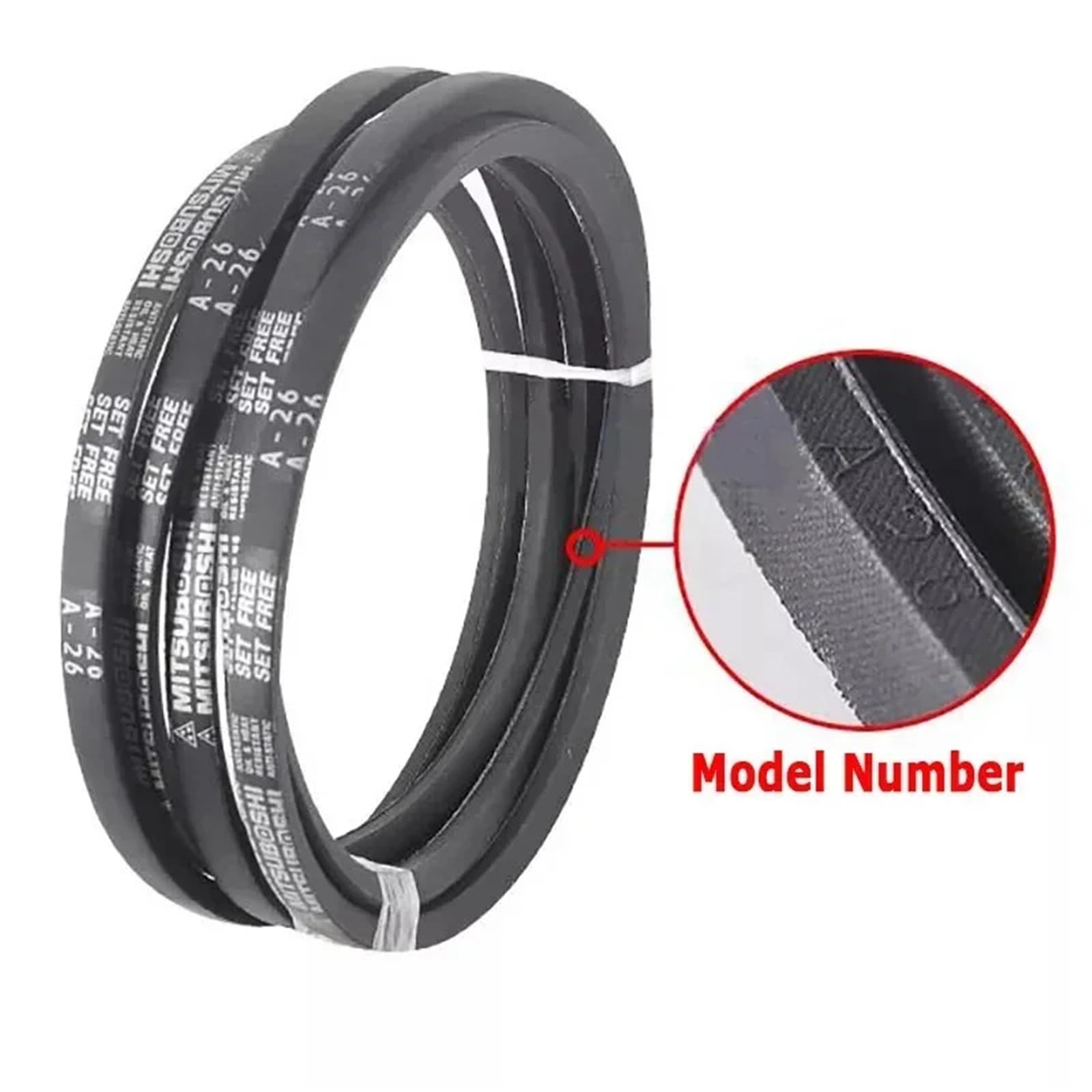 1 Cinghia trapezoidale di Sezione A, Dimensioni da A-70 ad A-100, Cinghie di Trasmissione triangolari for Auto/Tosaerba, Larghezza 13 mm x 8 mm(A-78)