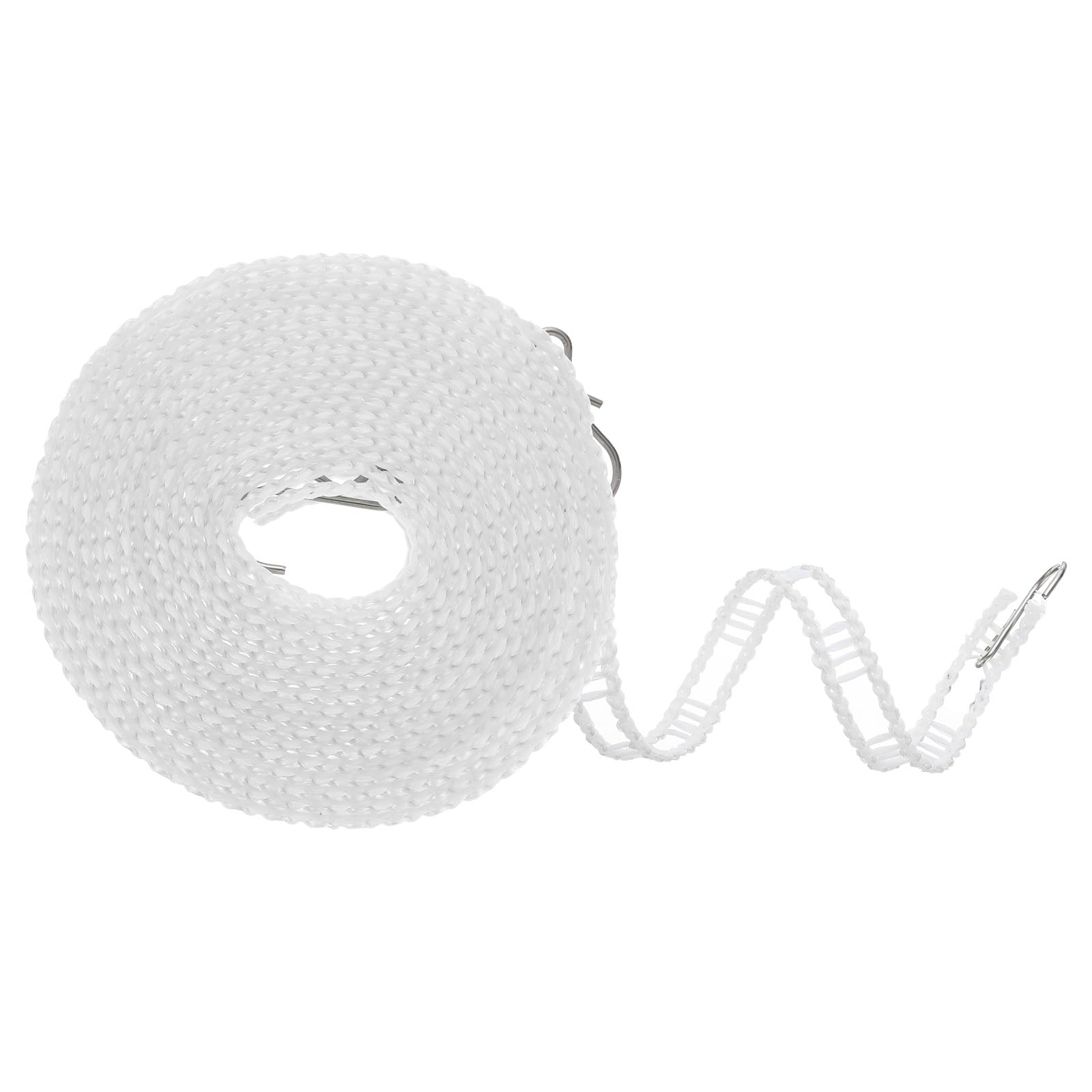 sourcing map Windproof Clothesline, 5M 16.4ft Plastic Non-Slip Clothes Drying Rope Portable Travel Clothesline for Courtyard Outdoor Laundry Camping, White