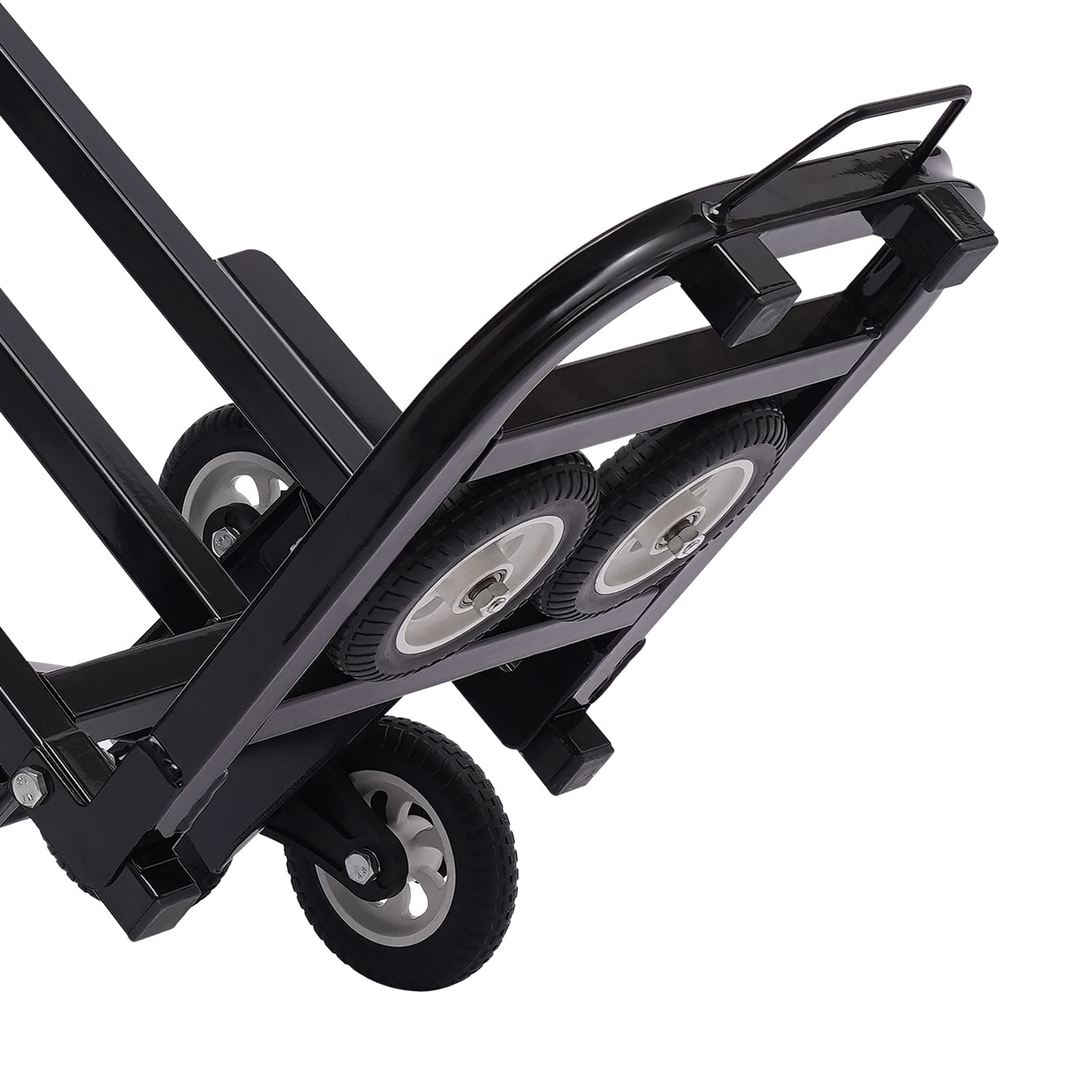 Carrello pieghevole per scale e carrello per scale con portata di 150 kg, 8 + 2 ruote, altezza regolabile 73 – 114 cm, per il trasporto su scale, magazzino, giardino