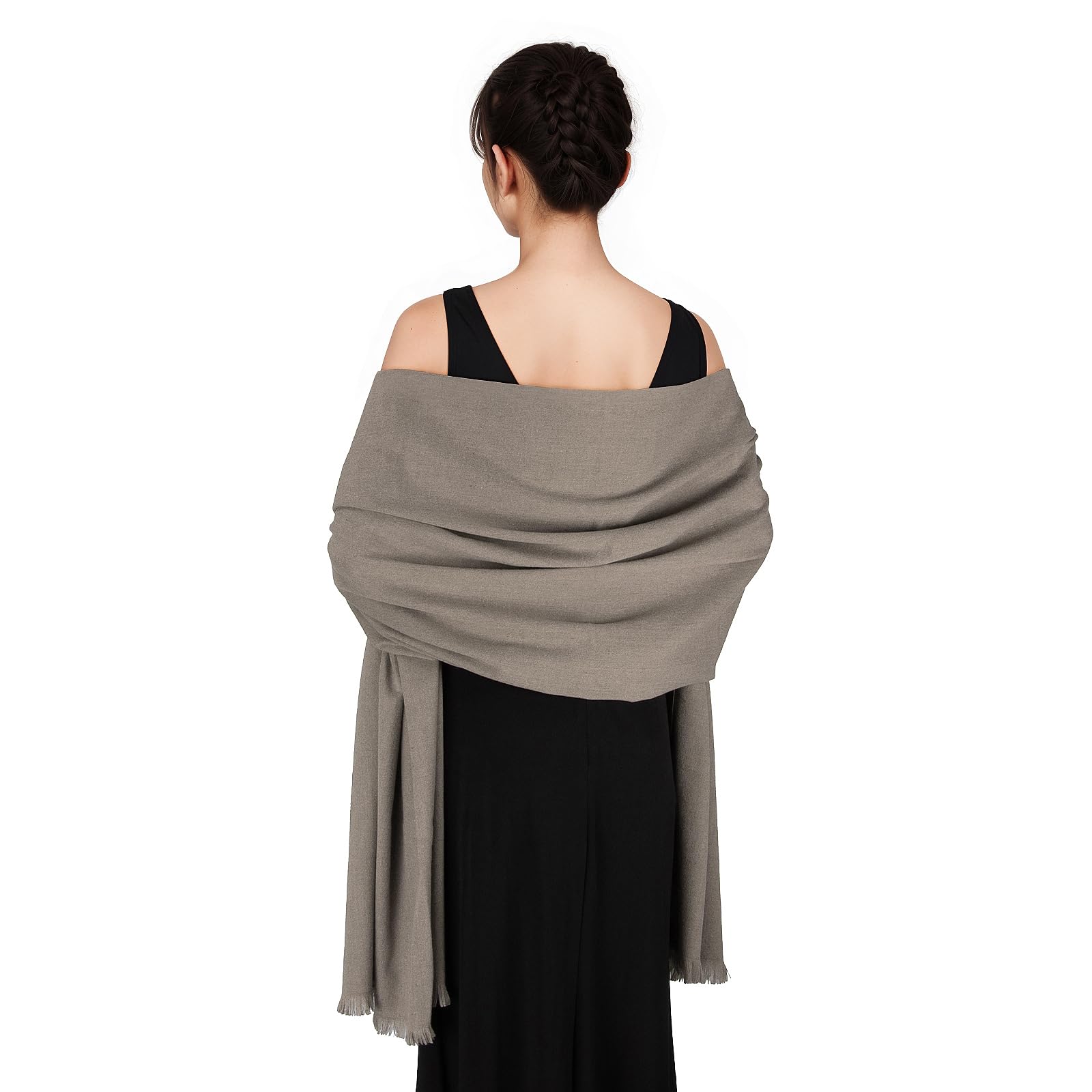 SWAT PANY Ladies Scarf Khaki Scarfs for Women Pashmina Shawls and Wraps for Wedding Winter