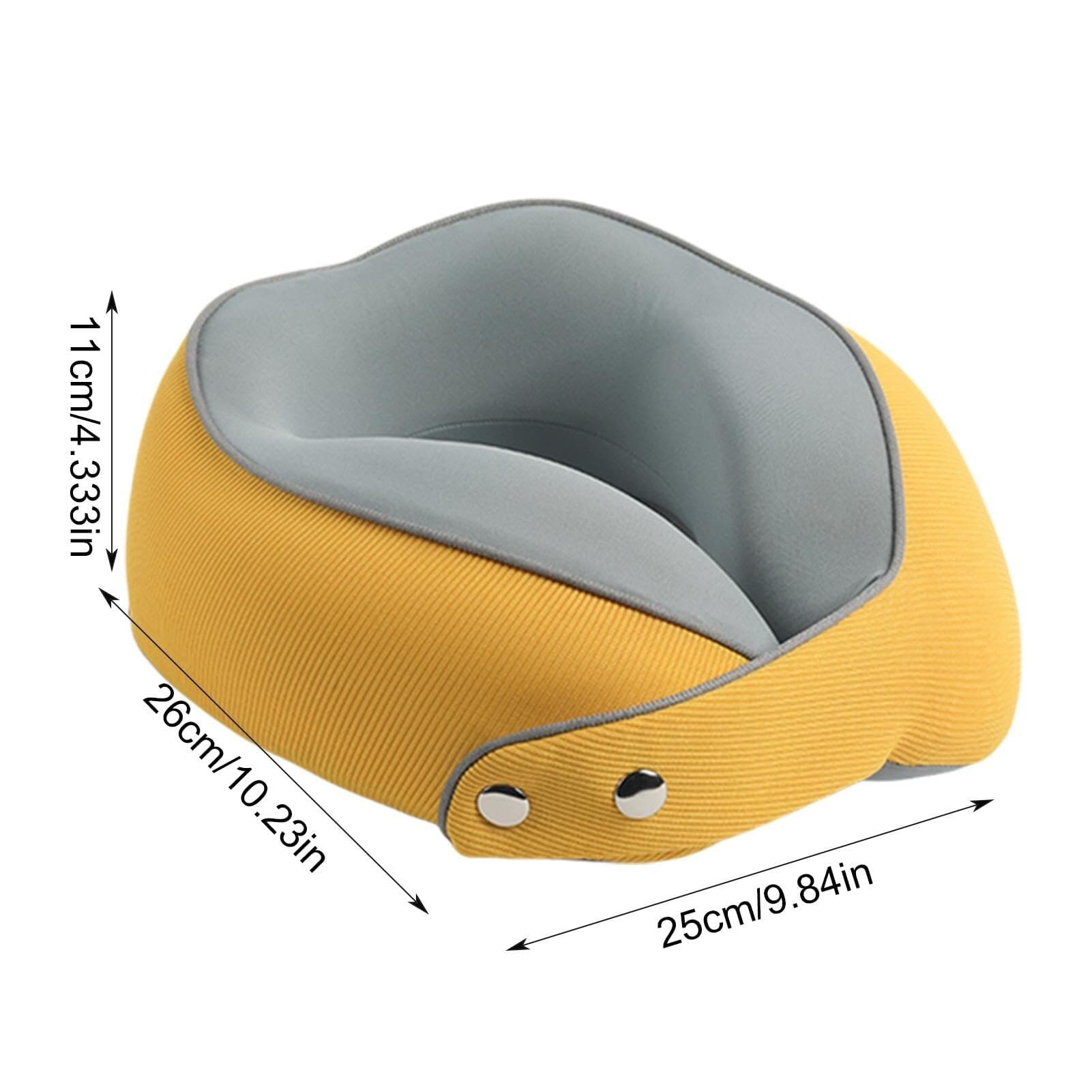 Poduszka Podróżna Poduszka Podróżna Z Pianki Memory Foam, Regulowana, W Kształcie Litery U, Do Samolotu I Samochodu Poduszka na Kark(Yellow)