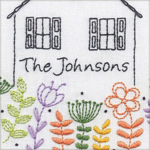 Image of Dimensions Welcome Home Embroidery Needlepoint Kit for Beginners, 6 inch Diameter Hoop, Multicolor, 5 Pieces