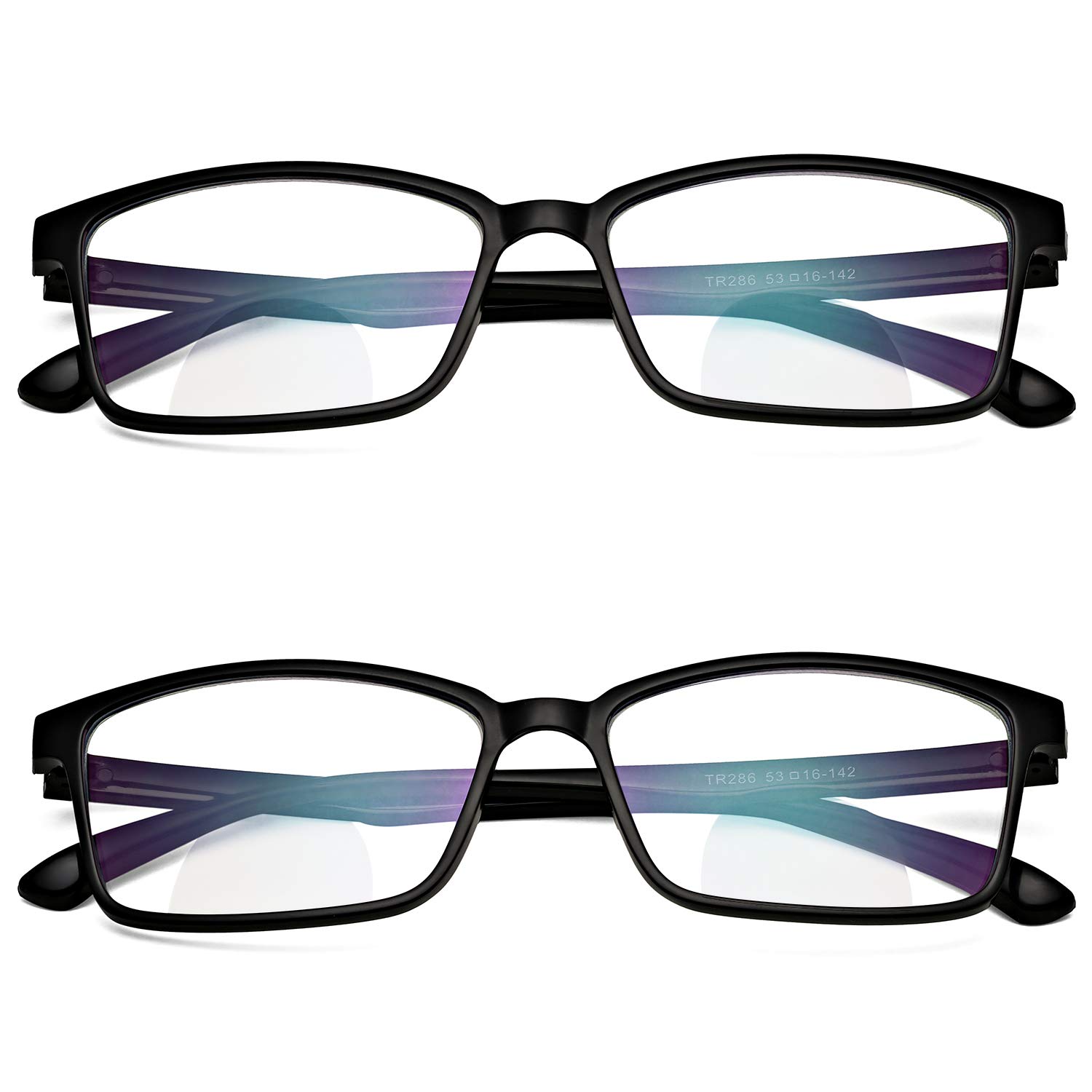 ProudDemon Magnification Reading Glasses, Blue Light Blocking Company Reading Glasses for Men Women, 2 Pack Company Readers Magnification Glasses