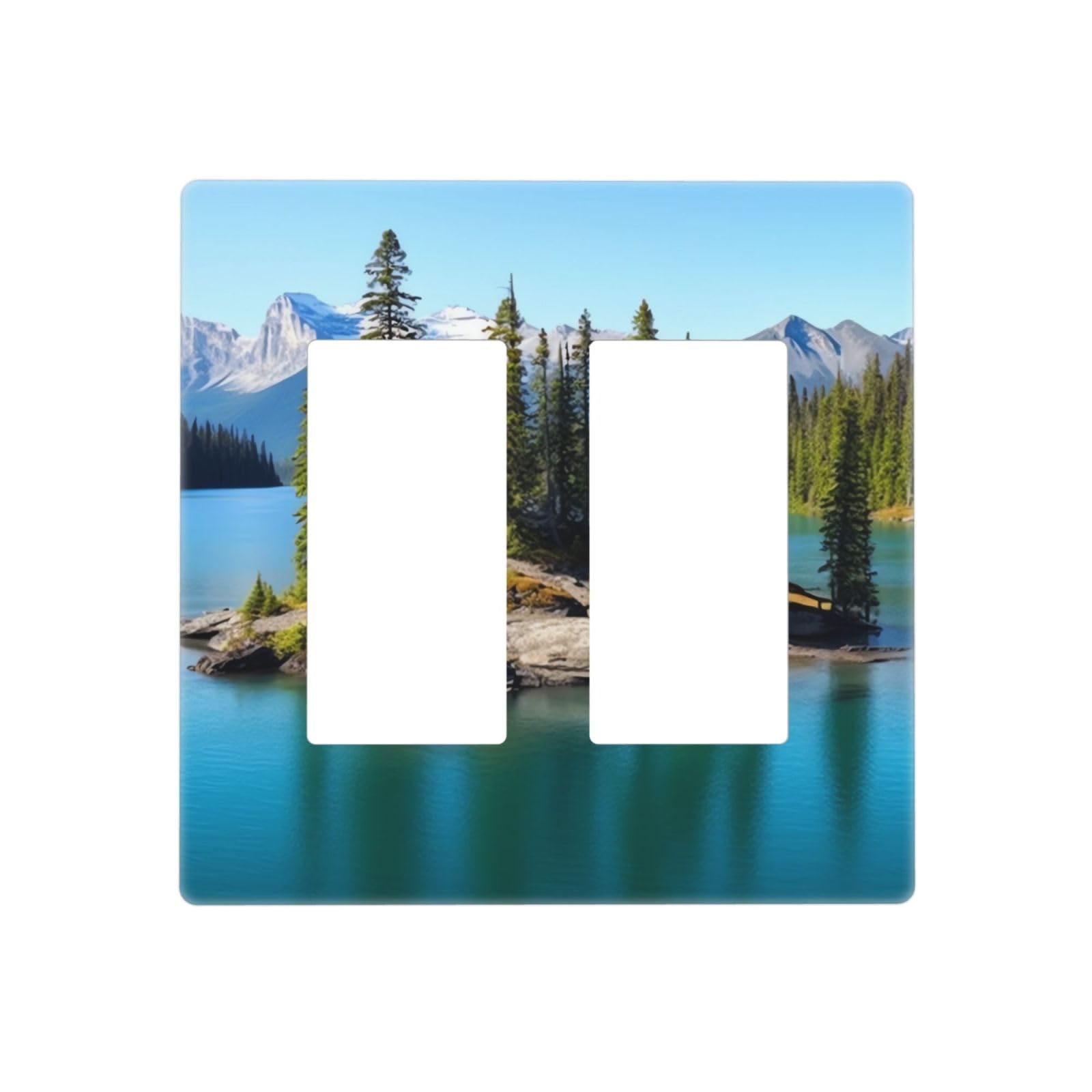 Decorator Wall Plate 2 Gang Light Switch Covers Spirit Island in Lake Wallplate Double Toggle Switch Plate Standard Size Electrical Outlet Covers Decorative Wall Switch Plate Cover