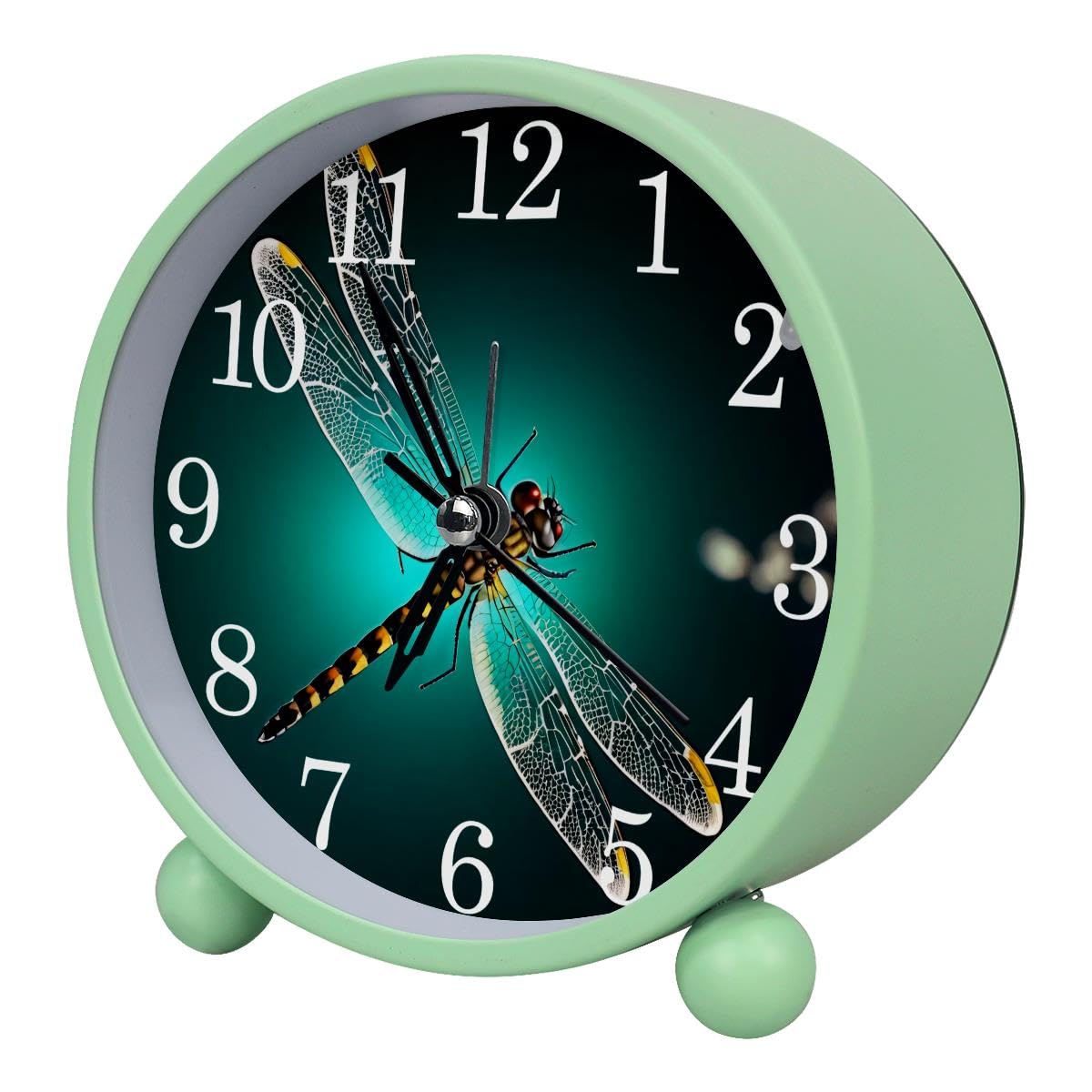 Luoweisi Alarm Clock Dragonfly, Silent Non-Ticking with Night Light