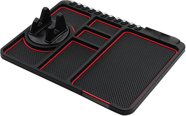 MSYG Car Dashboard Cell Phone Mat, Anti-Slip Phone Holder Pad, Cell Dashboard Storage Cushion for Phone, GPS Devices, Sunglasses, Cards, Coins
