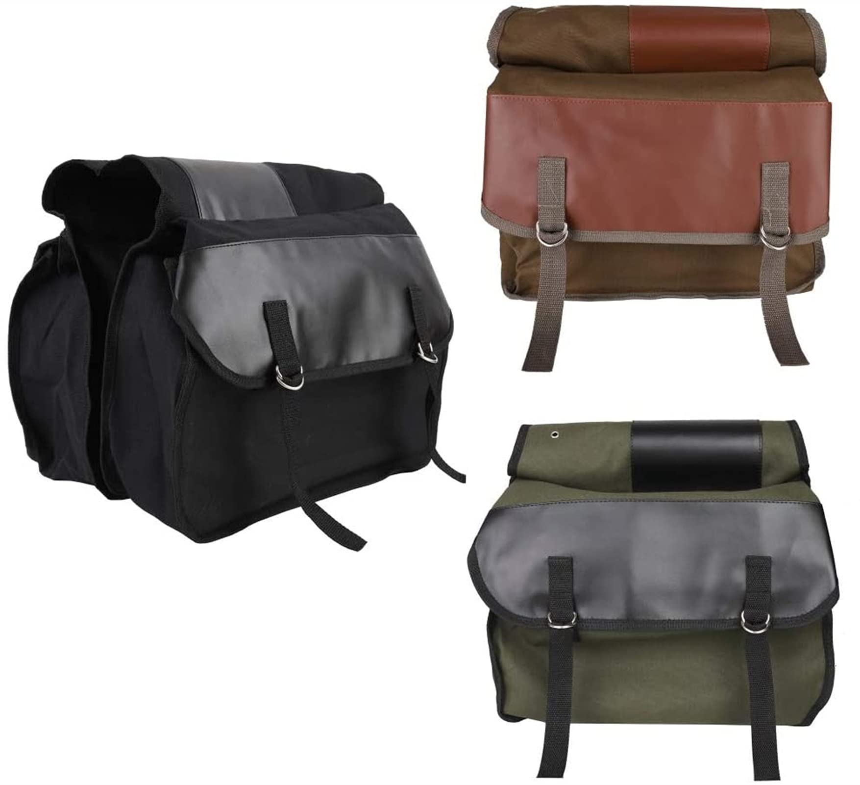 Bolsa for sillín Trasero de Bicicleta, Bolsa for alforja, for portaequipaje, Trasera for montaña, for Equipo equitación Camel Bag(Black)