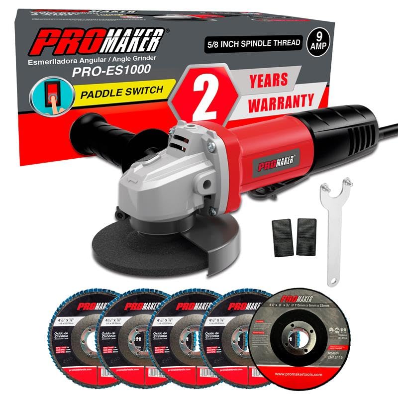 PROMAKER 9 Amp Angle Grinder, 4-1/2