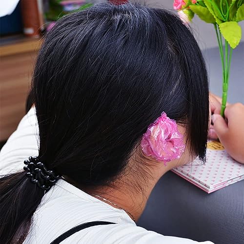 Miniatura 6 de 100 fundas desechables para los oídos para la ducha, protectores de oídos impermeables de plástico, gorras de ducha desechables para teñir el