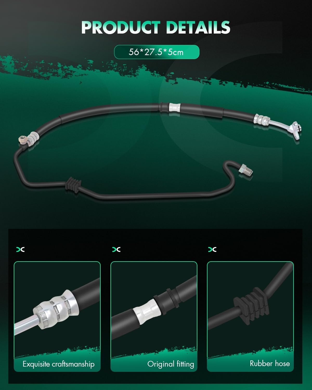 SCITOO Power Steering Pressure Hose Line Assembly Fit For Honda Accord 2.4L 2003 2004 2005 2006 2007 for Acura TSX 2.4L 2004 2005 2006 2007 2008 Replace #53713-SDC-A02