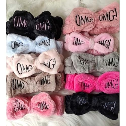 3 Faixas De Cabelo Pelúcia Com Laço Para Maquiagem Skin Care