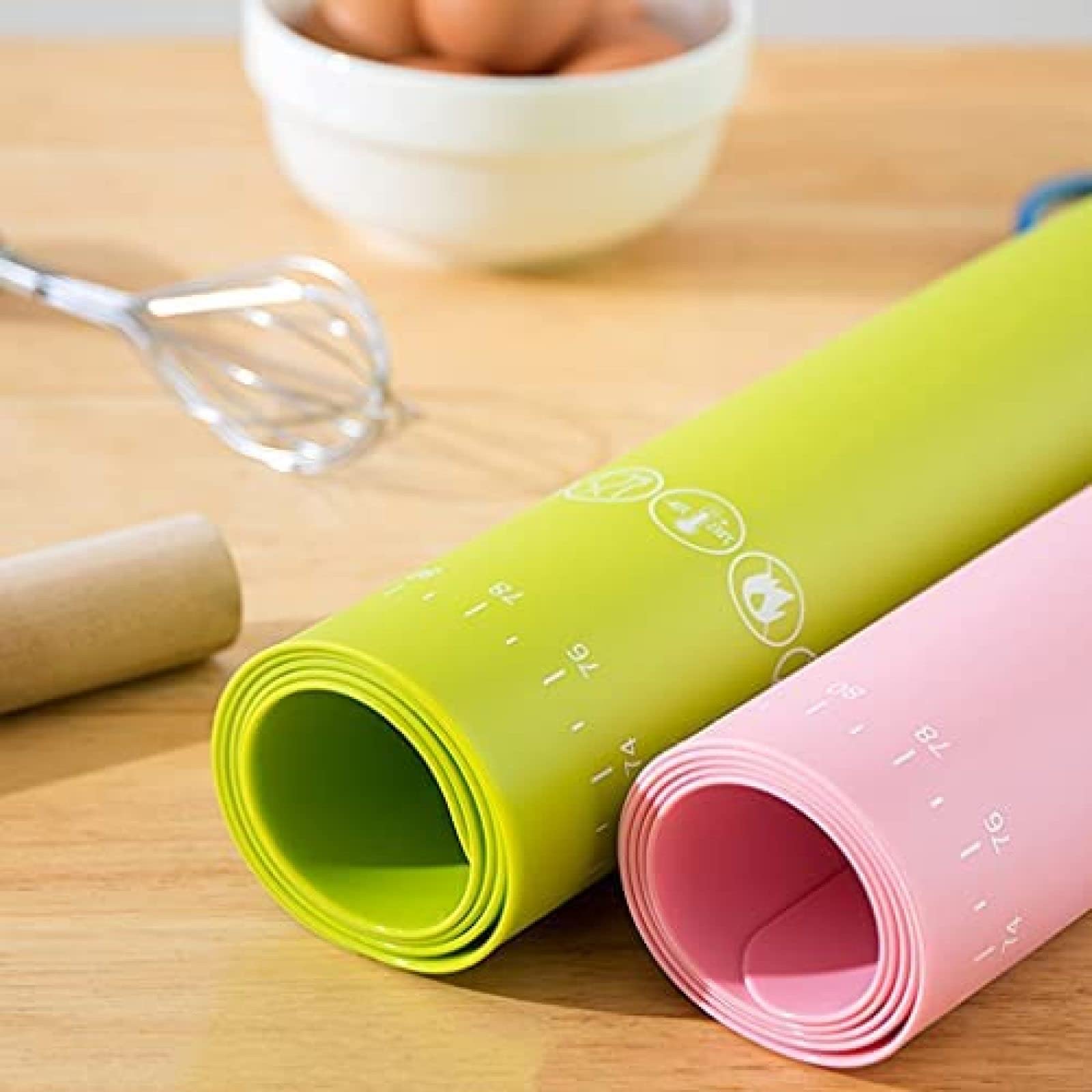 Tapis De Pâtisserie en Silicone pour Pâtisserie Et Pétrissage, Tapis À Rouler La Pâte Antiadhésif Antidérapant Grand avec Mesures Vert,Vert