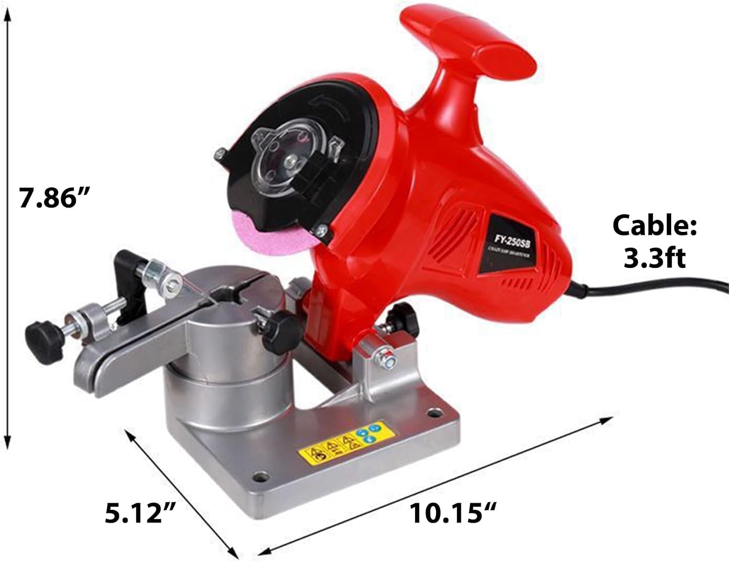 Szlifierka do pił łańcuchowych 250W 8400RPM, ostrzałka elektryczna z regulacją kąta 0-35°, kompatybilna z łańcuchami 11,5-22 cali (skok 1/4"-3/8"), profesjonalny zestaw do ostrzenia,110v