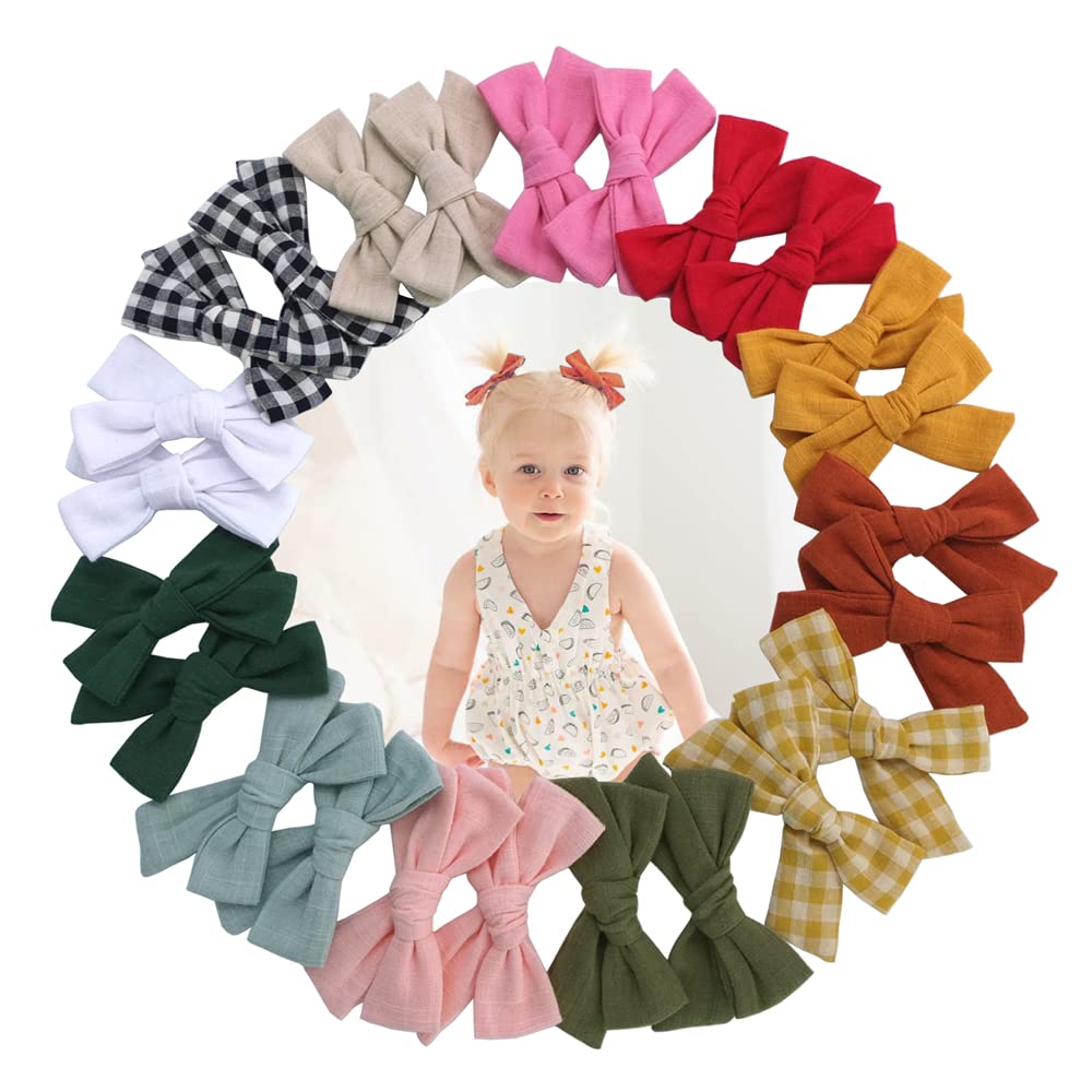 Pack of 24 Cute Bow Hair Clips for Baby Girls Pigtails Bangs Hair Barrettes for Babies Toddlers Kids Hair Bows in Pair - Image 3