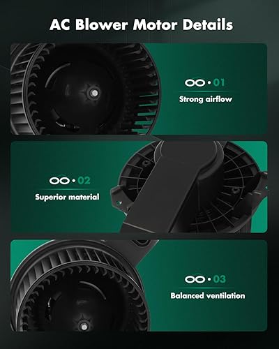 Vista 128 de SCITOO 700188 Reemplazo del motor del ventilador HVAC con jaula de ventilador para Toyota Tacoma 2005-2015, reemplazo OE - 87103-04043, 87103-04044