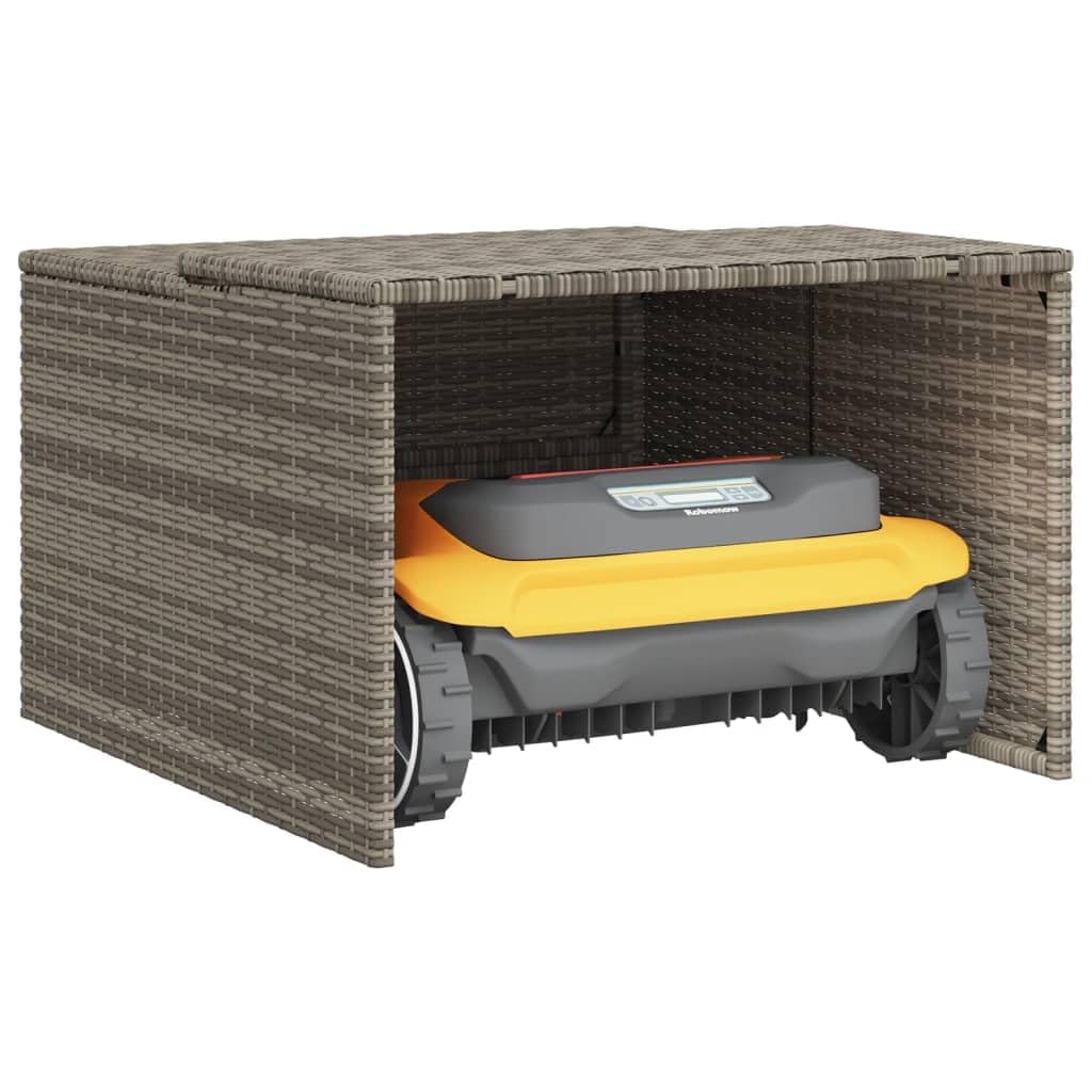 Générique Garage pour Robot Tondeuse Gris 86x90x52/57 cm résine tressée, Accessoires pour tondeuses à Gazon, Housses pour tondeuses à Gazon, Gris, (Poids 8.6KG)