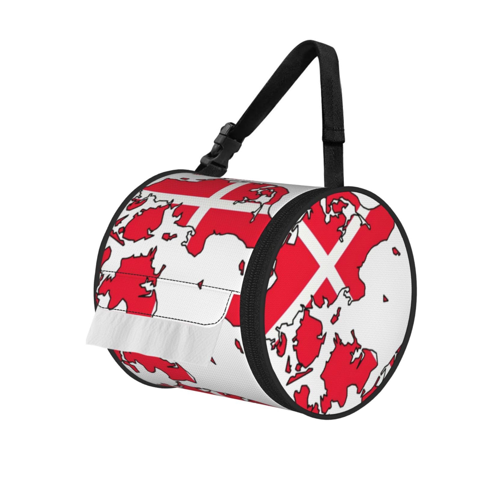 Danish Flag Map Print Fashion Tissues Organizer Box, Hanging Tissue Holder For Purse Coins For Car Office Daily Outing