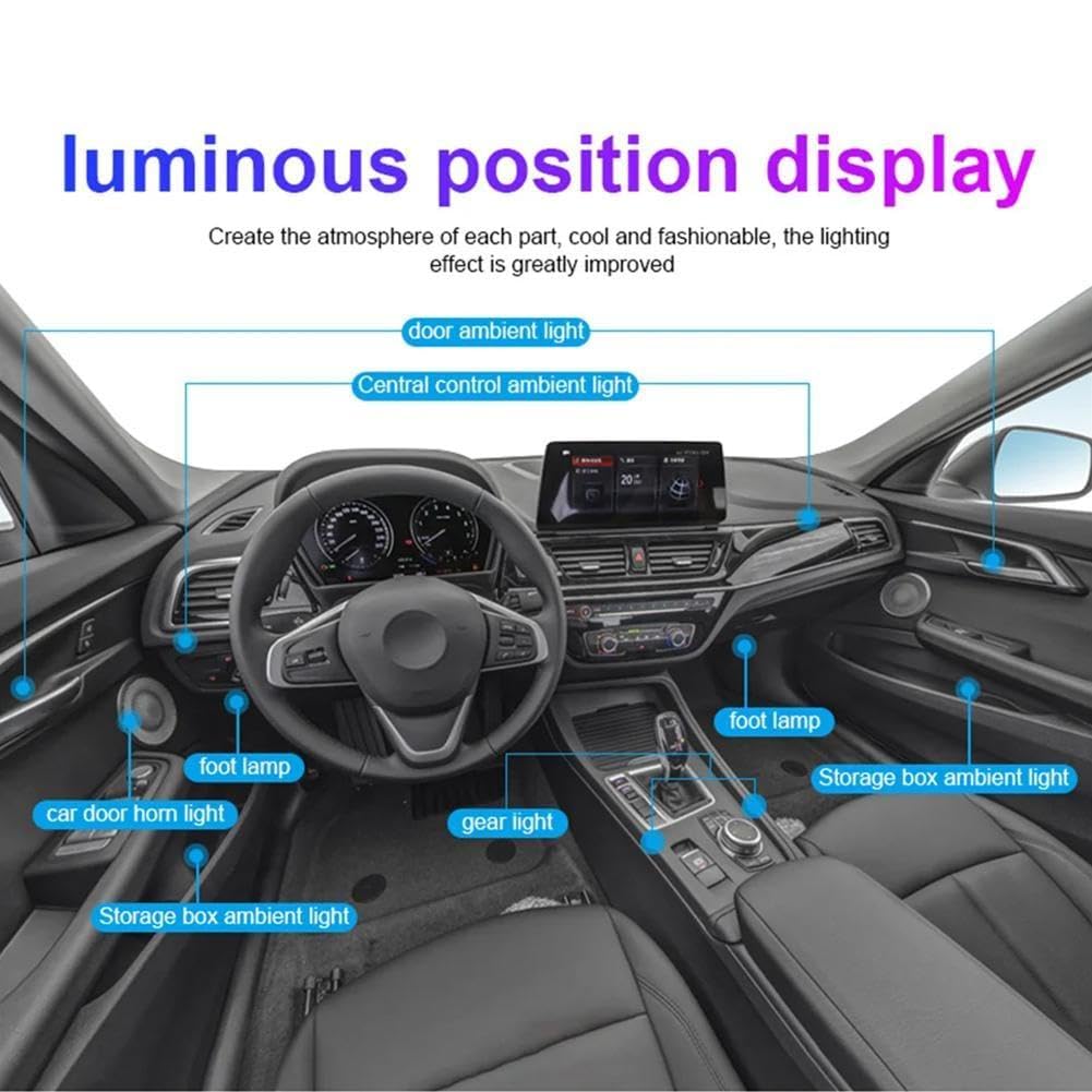 Luci ambientali per auto universali, RGB, luci interne per auto in acrilico, luci arcobaleno, decorazione per auto