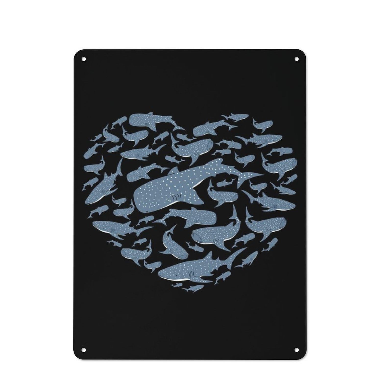 Garage Metal Sign with Underwater Whale Shark Design 40x30cm, Weathered Look Garage Wall Decor for Garage, Workshop, Shed Or Utility Room