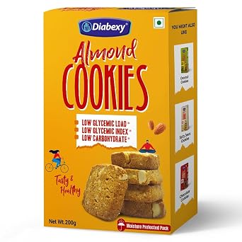 Diabexy Almond Cookies - Low Glycemic Load Cookies for Sugar Control - Pack of 1