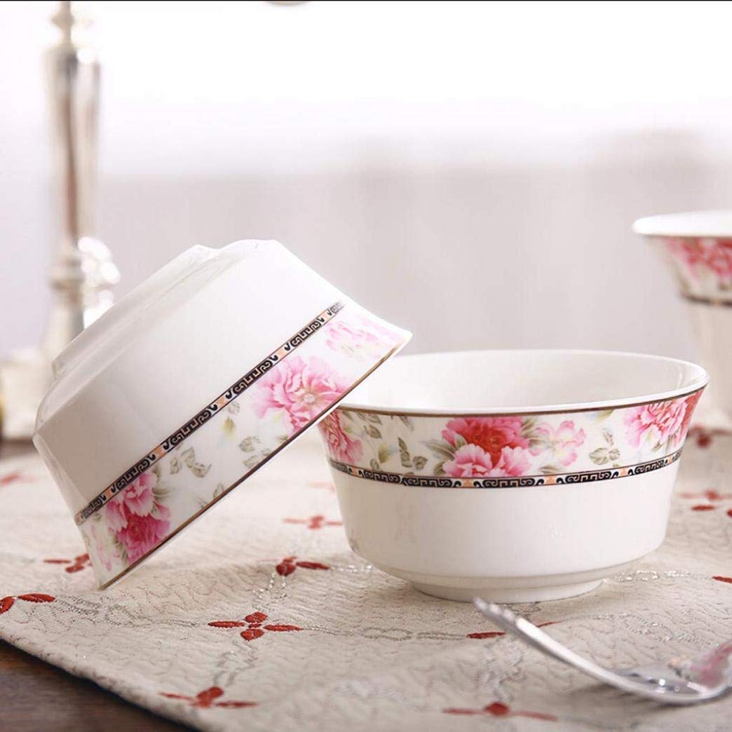 28 sztuk zastawy stołowej zestaw zastawy stołowej z porcelany kostnej ceramika wzór kwiatowy zestawy obiadowe talerze miski połączenie na przyjęcie rodzinne