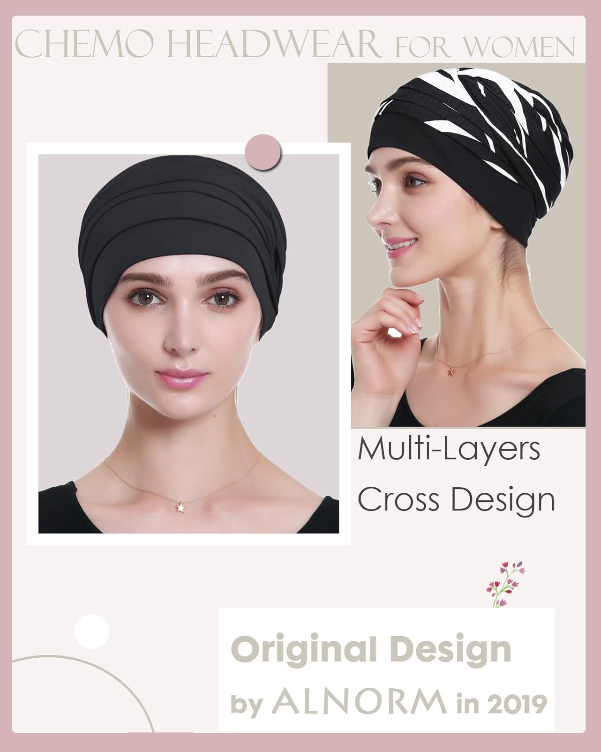 Chemo Headwear Head Wraps for Cancer Patients Made of Viscose – Warm, Super Comfy - Image 4