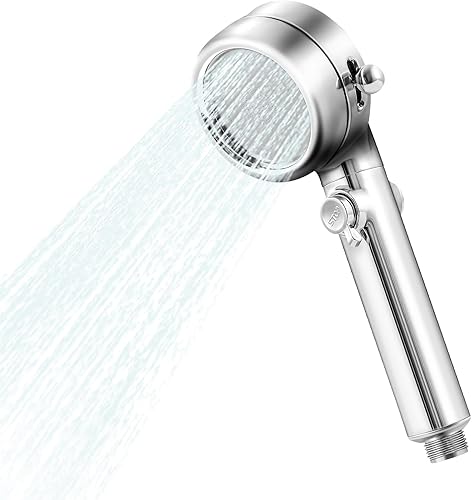 STAIIHOM Cabezal de ducha cabezal de ducha cromado con cabezales de ducha de mano de alta presión, cabezal de ducha desmontable, ajuste de presión
