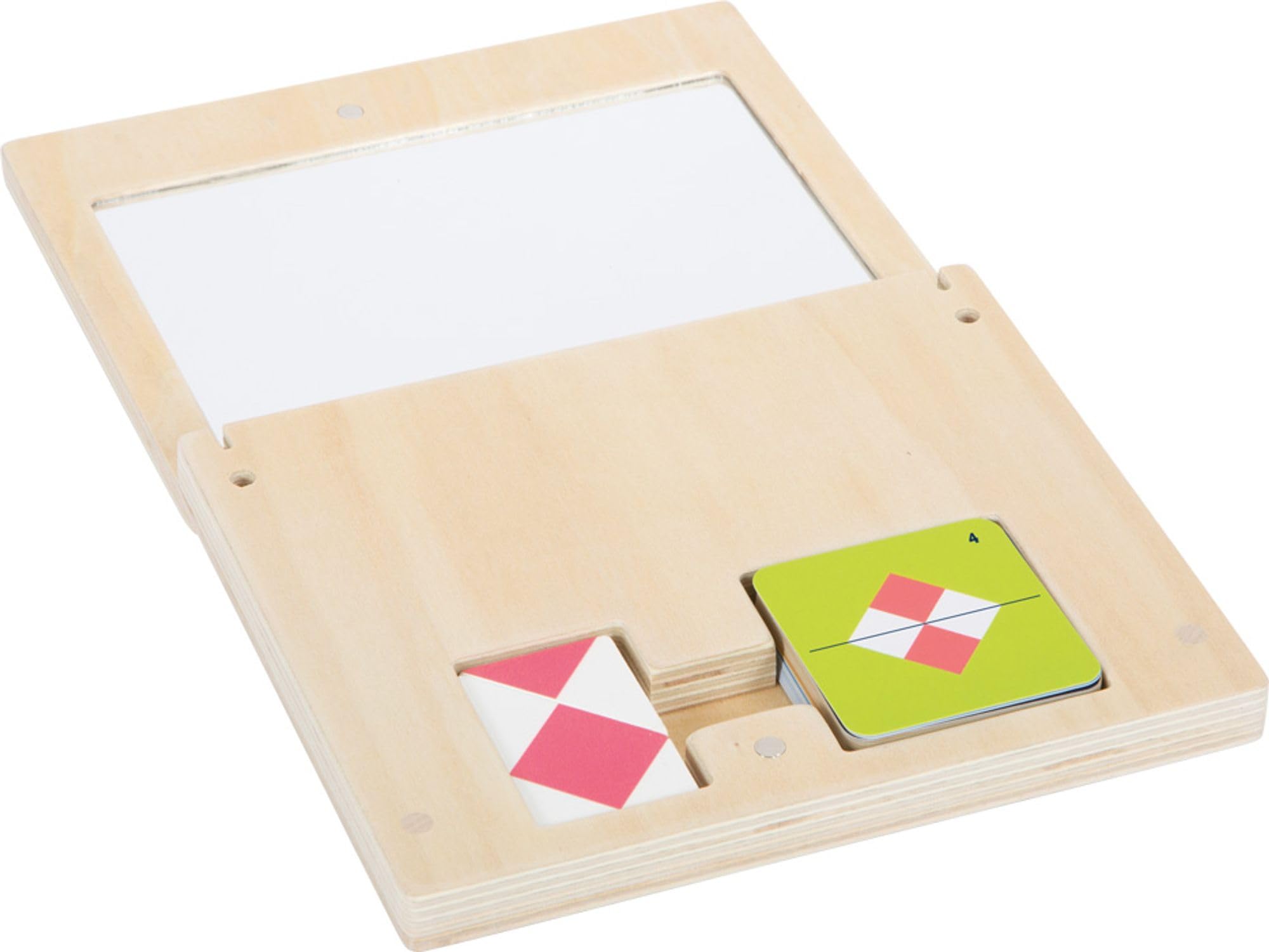 Small Foot Symmetry Game with Mirror Educate, wood, puzzle in wooden box w/magnetic latch, for ages 5+ yrs, 12463 - Image 3