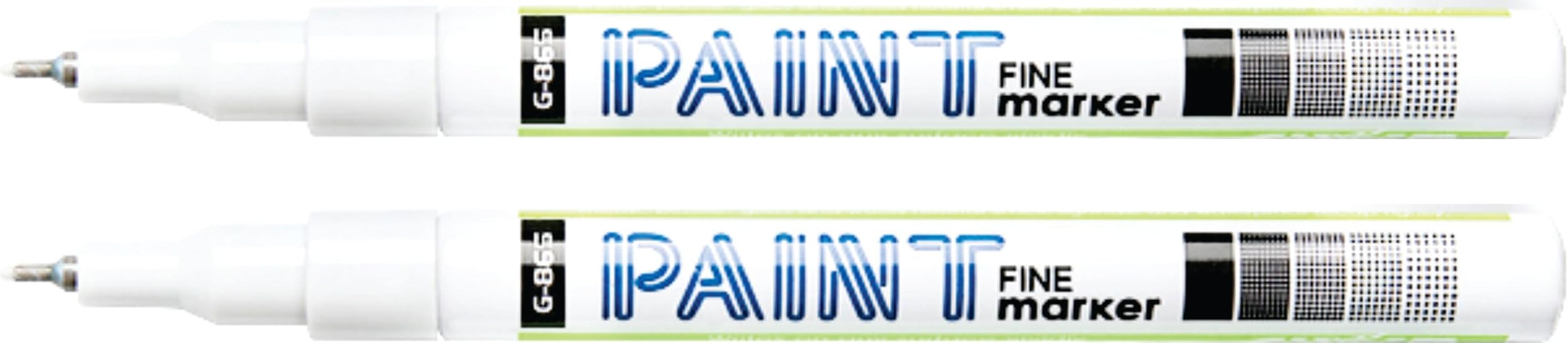 Tiny-Titan Extra Fine Point Paint Pen - Waterproof Oil Based, Quick Dry & Permanent, Markers For Rock, Stone, Ceramic, Wood, Fabric, Plastic, Canvas, Glass And Many More - White - 2 Pens