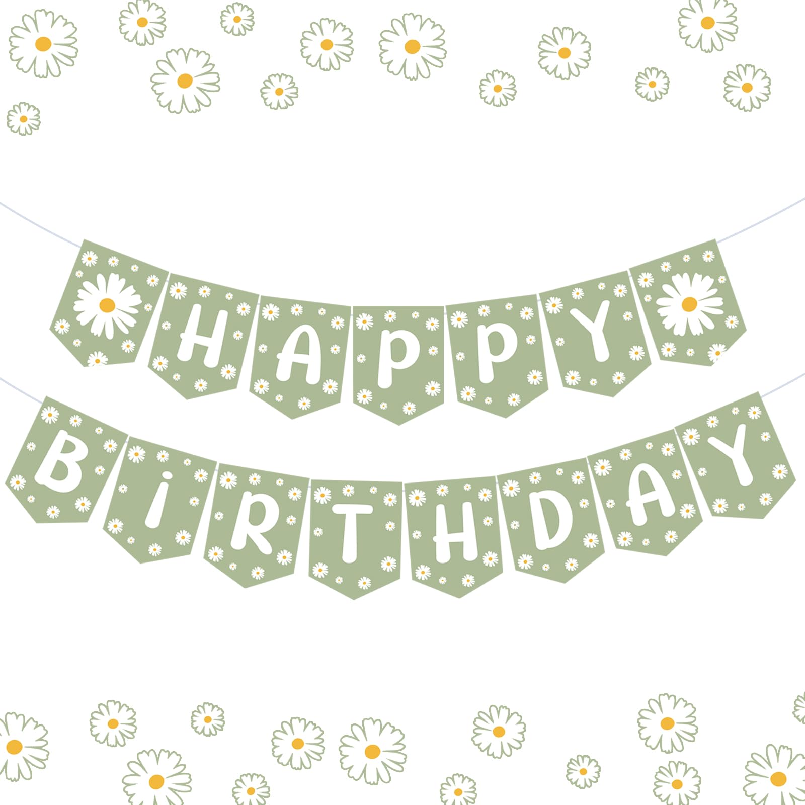 Happy Birthday Banner Daisy Birthday Banner Girl Daisy First...