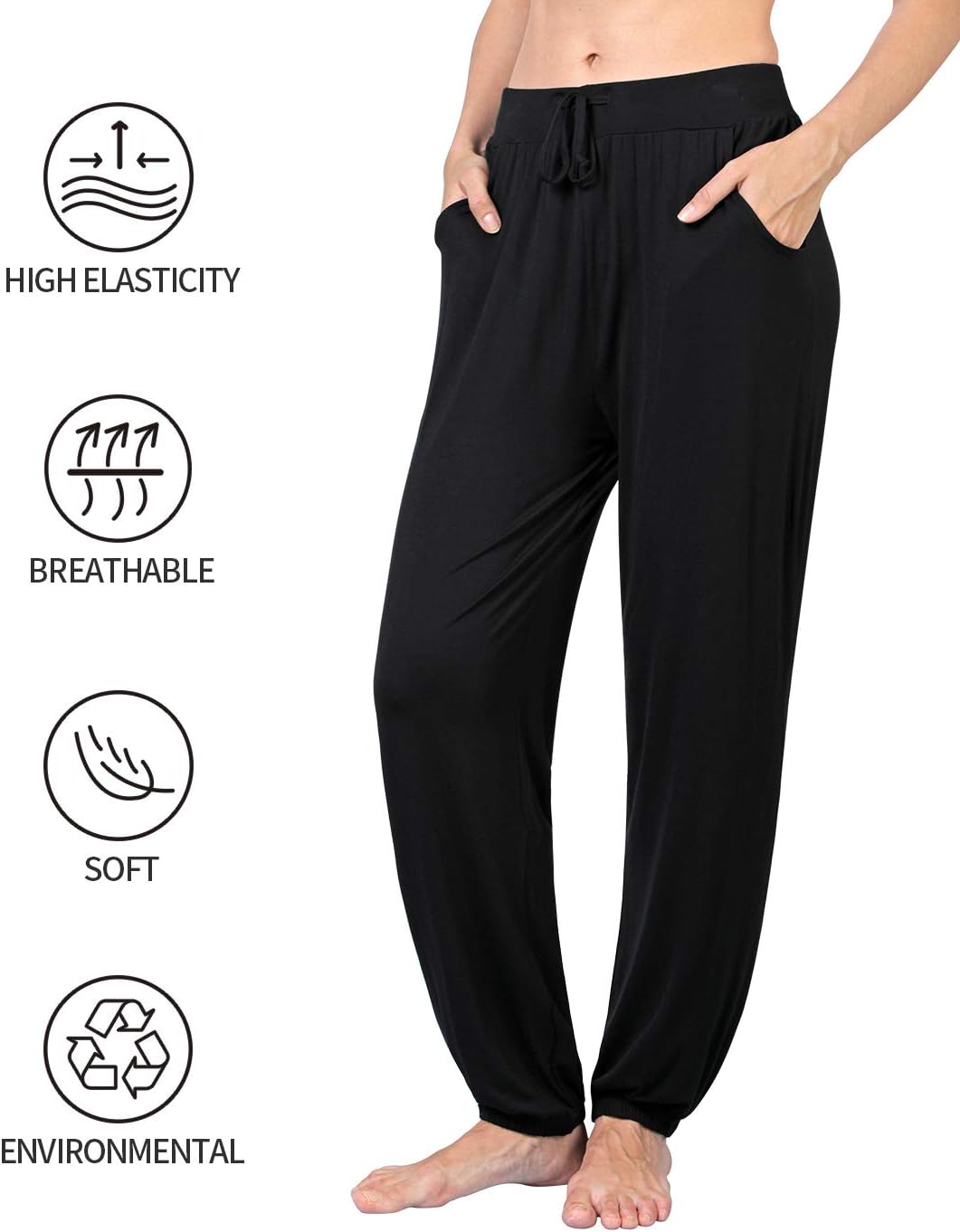 Air Curvey Casual Womens Pants Soft Lounge Pants Sleep Pajama Bottoms With Pocket - Image 3