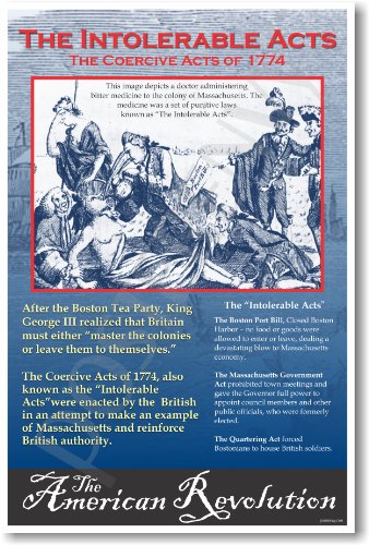 Affiche La Révolution américaine et les actes intolérables pour cours d'histoire
