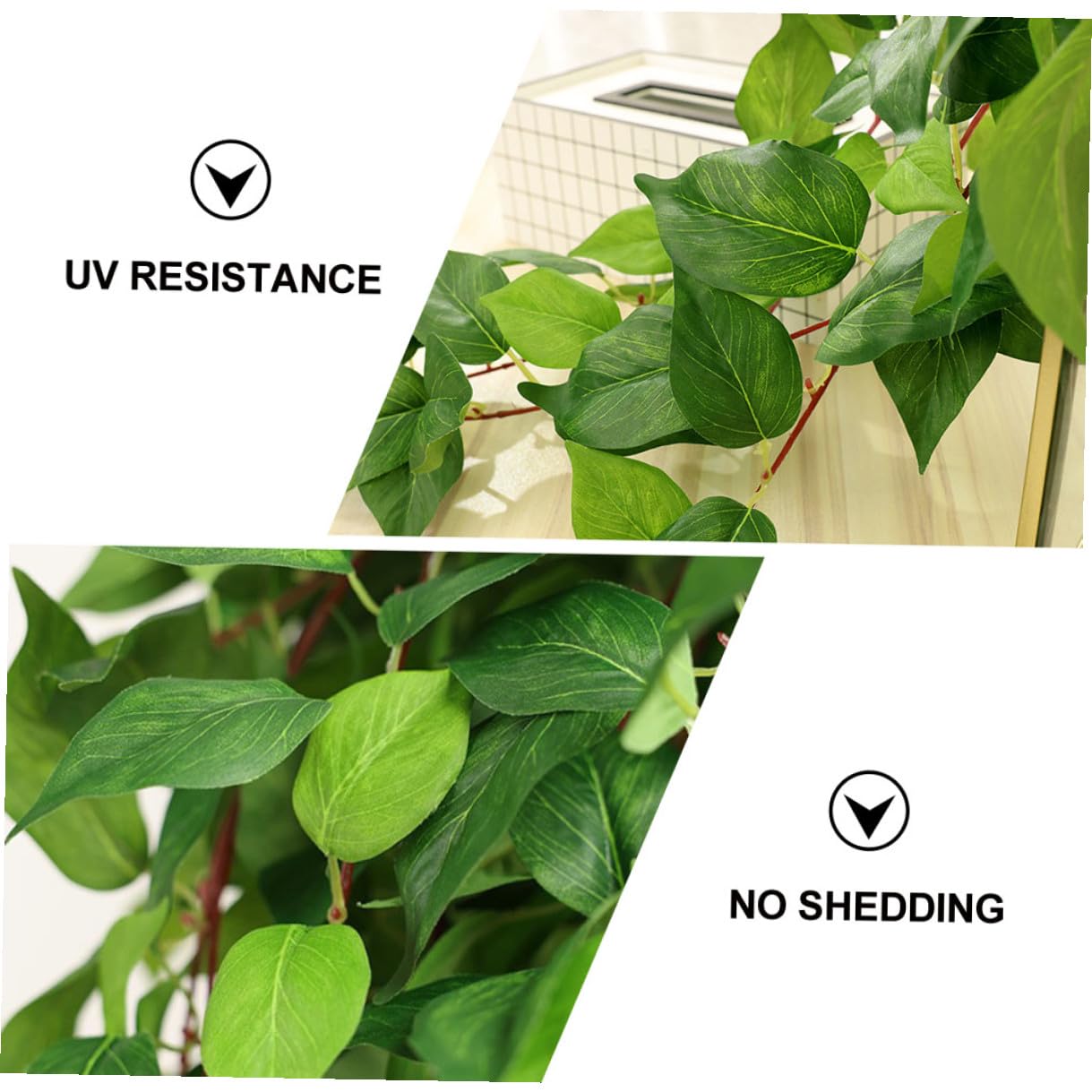 ULTECHNOVO Pianta Sospesa Artificiale Verde in Rattan, Decorazione Murale Foglie Finte per Giardino e Terrazzo, Adatta a Matrimoni e Spazi Interni
