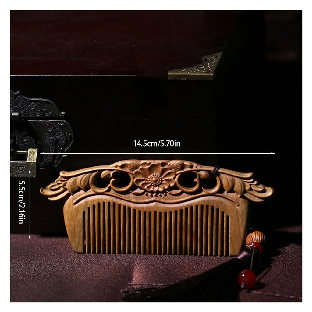 Peruka Grzebień Portable Travel Comb Carved Shower Comb Wooden Hair Comb Anti-static Can Comb Dry or Wet Hair Duże grzebienie do włosów