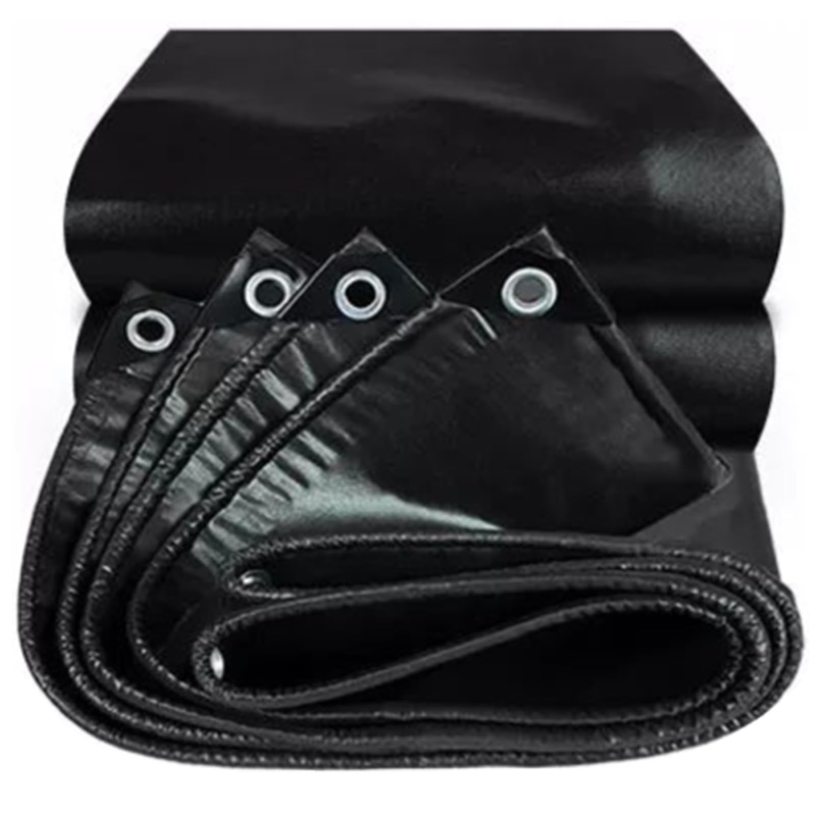 Black Tarpaulin Waterproof Heavy Duty 2x2m/3x4m/4x5m/5x6m 500g/m² Reinforced Tarp for Outdoor with Eyelets(3x6m(9.8ftx19.7ft))