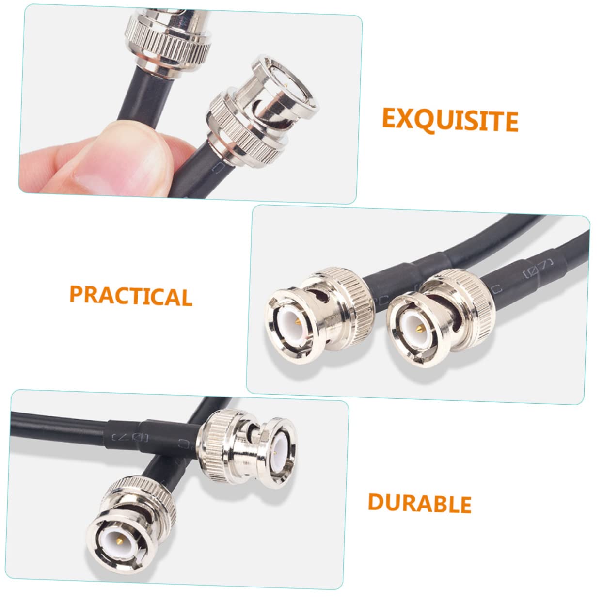 NUOBESTY 10M Câble Coaxial Bnc Câble Masculin Bnc à Perte Pour Cctv Et Équipements Électroniques