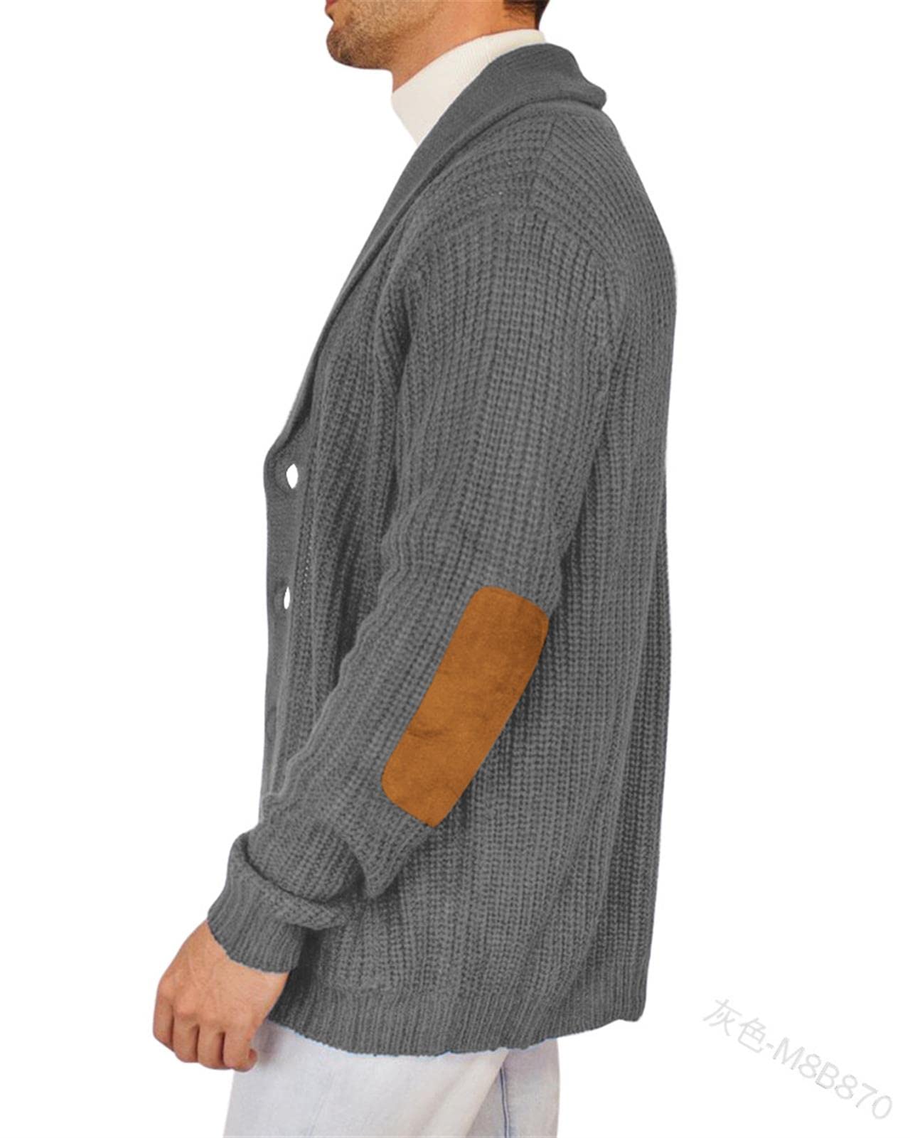 Veste Tricotée Homme Rétro Col V - Coupe Ample, Décontractée, Grande Taille, Pour Printemps Et Automne - 5