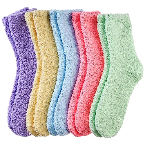 QKURT Flauschige Herrensocken, 5 Paar Verdickte Korallen-Fleece-Socken