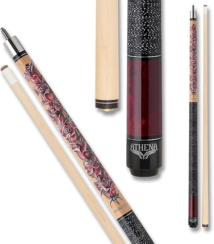 Athena ATH11 - Taco de billarpiscina - Onlay of Roses On Natural Stain Maple